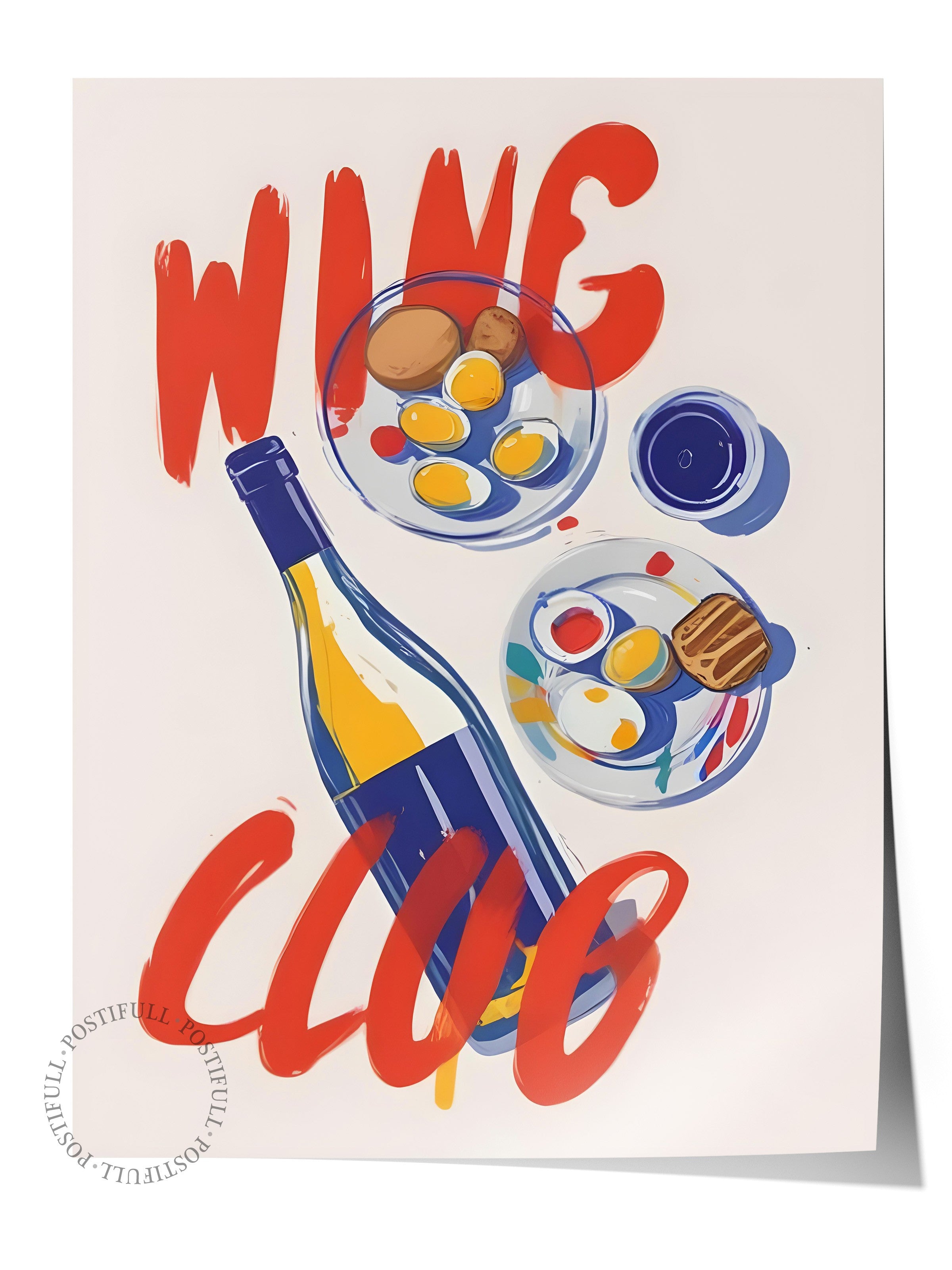 Çerçevesiz Poster, Wine Club, Comfort Serisi Mutfak Duvar Posteri, NO:109073