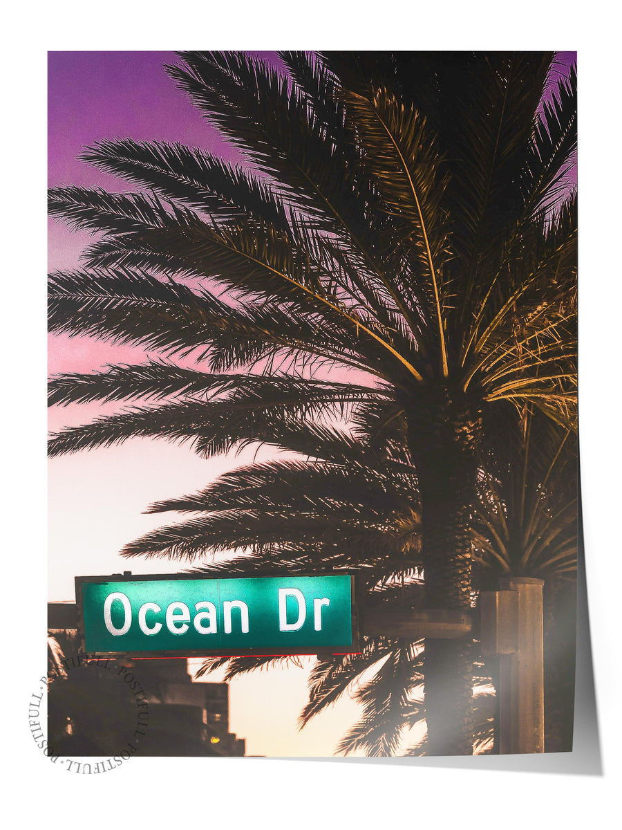 Ocean Dr Fotoğraf Çerçevesiz Poster