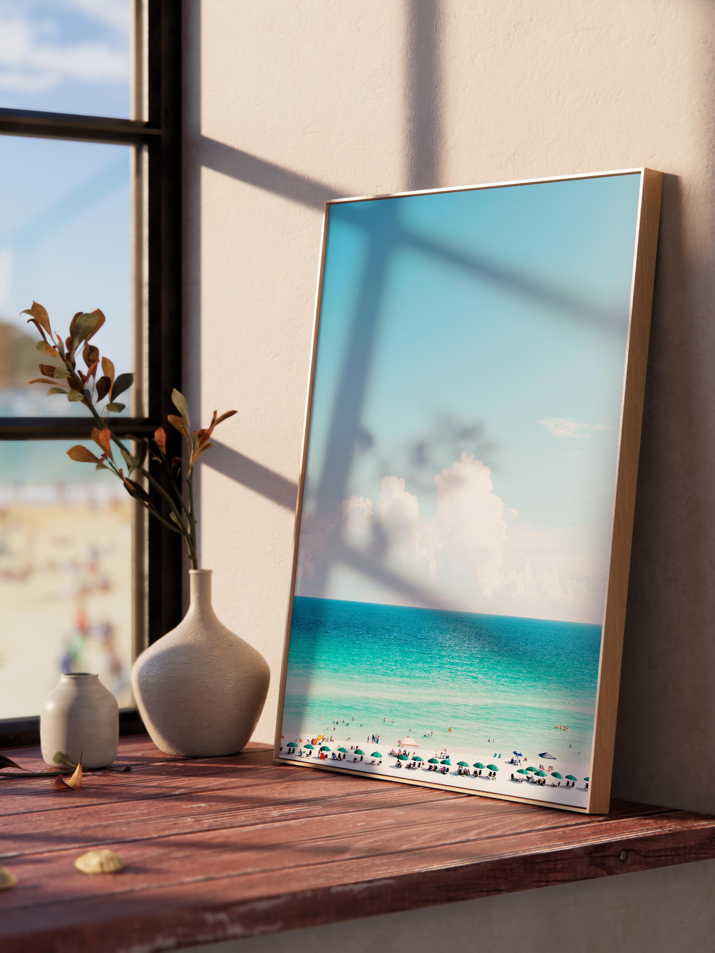 Çerçevesiz Poster, Yaz Temalı Tablo NO:14, Mavi Okyanus Fotoğrafı, Mavi Poster, Dikey