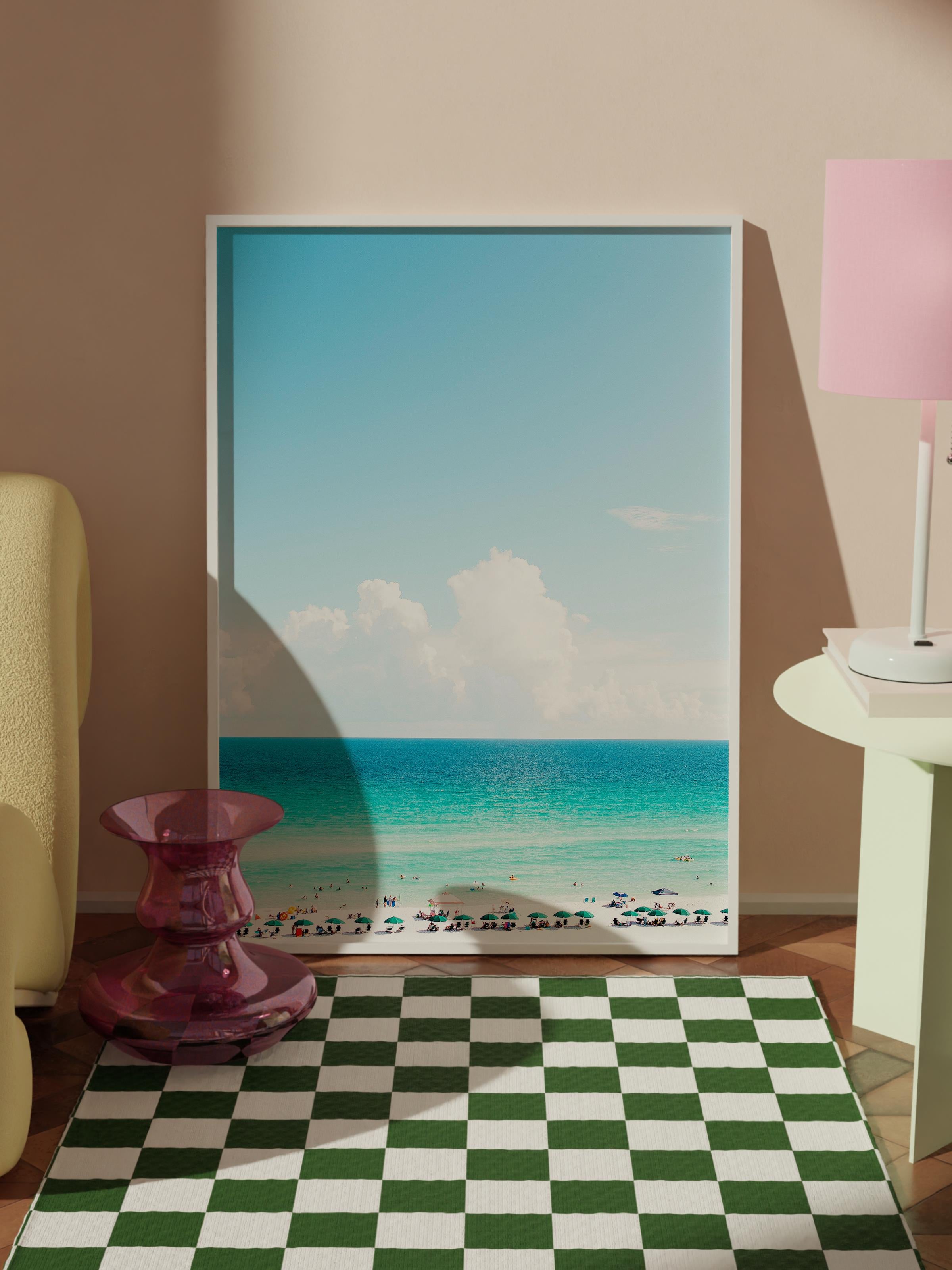 Çerçevesiz Poster, Yaz Temalı Tablo NO:14, Mavi Okyanus Fotoğrafı, Mavi Poster, Dikey