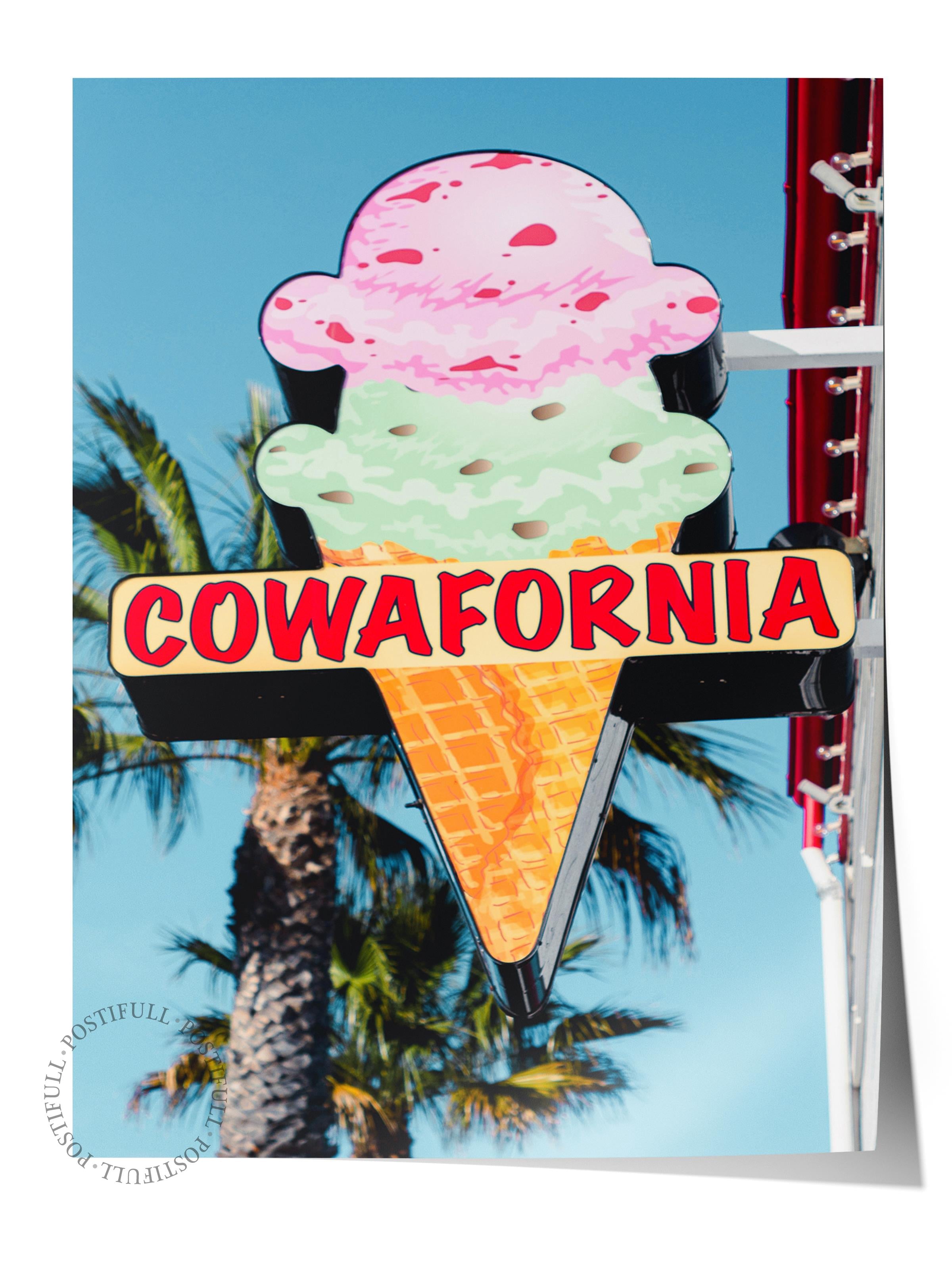 Çerçevesiz Poster, Yaz Temalı Tablo NO:15, Cowafornia Dondurma Fotoğrafı, Pembe Poster, Dikey