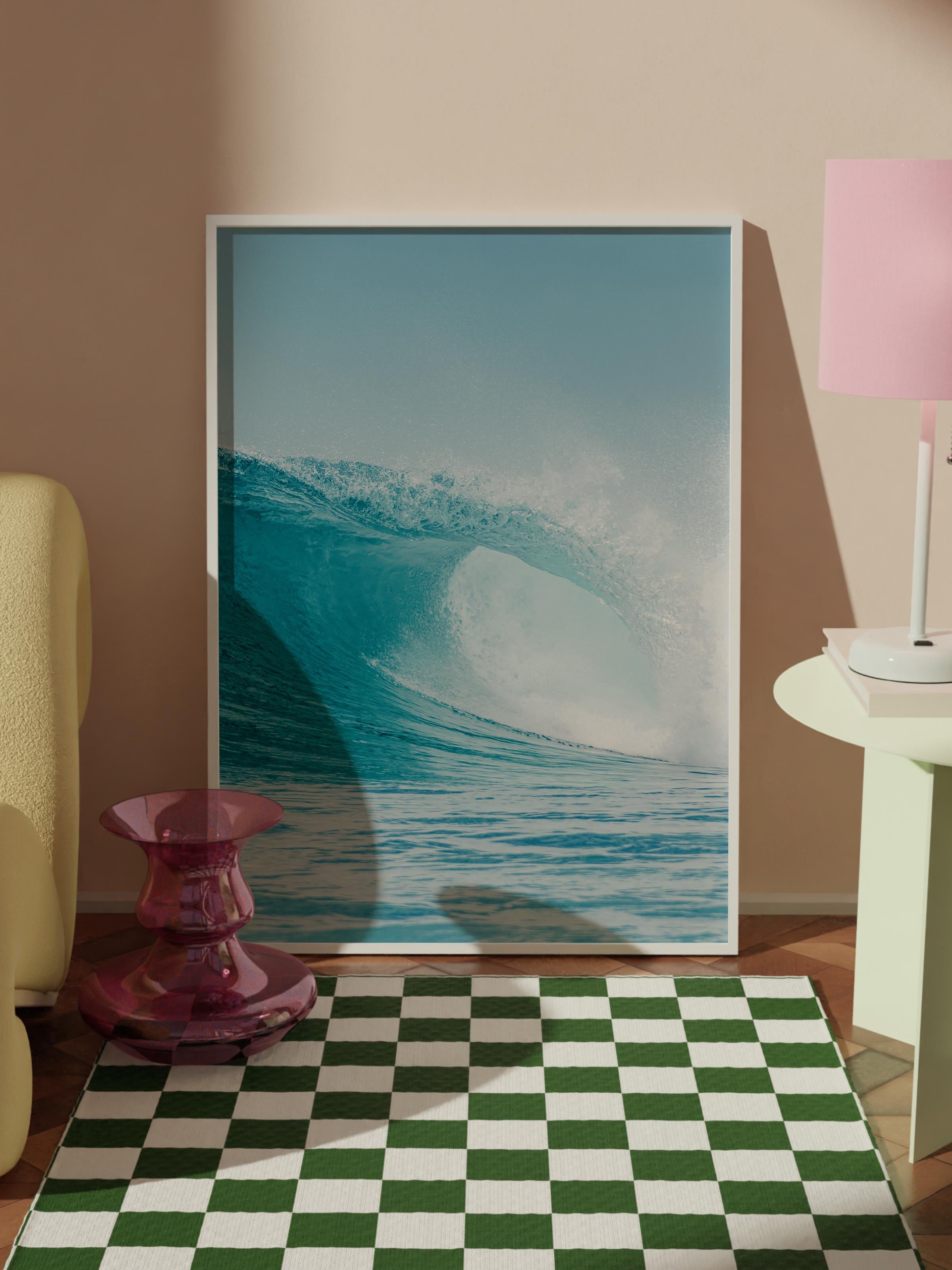 Çerçevesiz Poster, Yaz Temalı Tablo NO:204, Büyük Dalga Fotoğrafı, Mavi Poster, Dikey