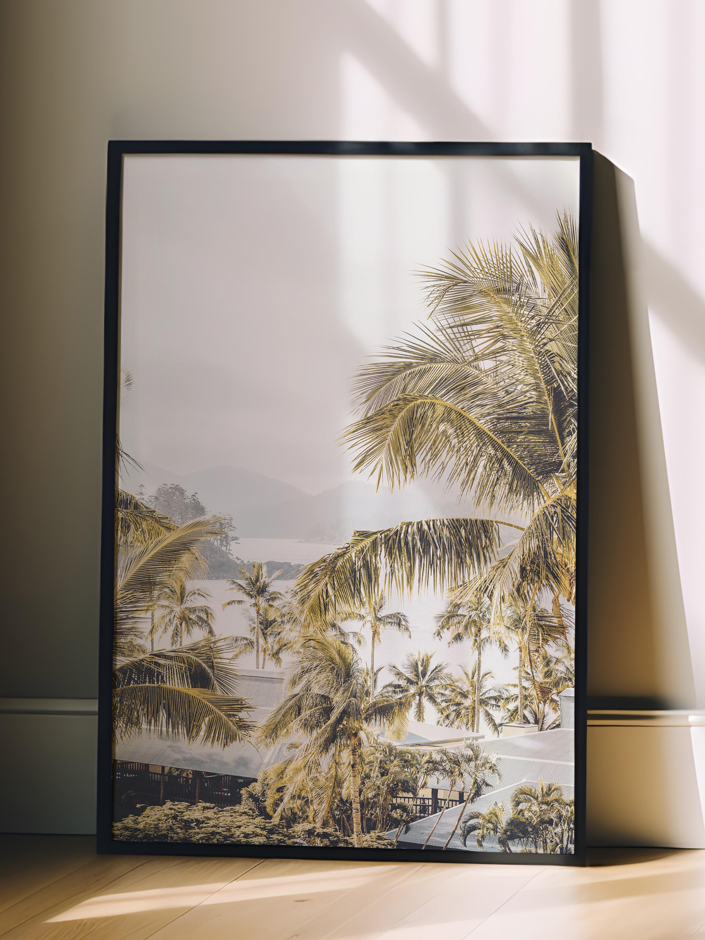 Çerçevesiz Poster, Yaz Temalı Tablo NO:22, Palmiye Ormanı Fotoğrafı, Yeşil Poster, Dikey