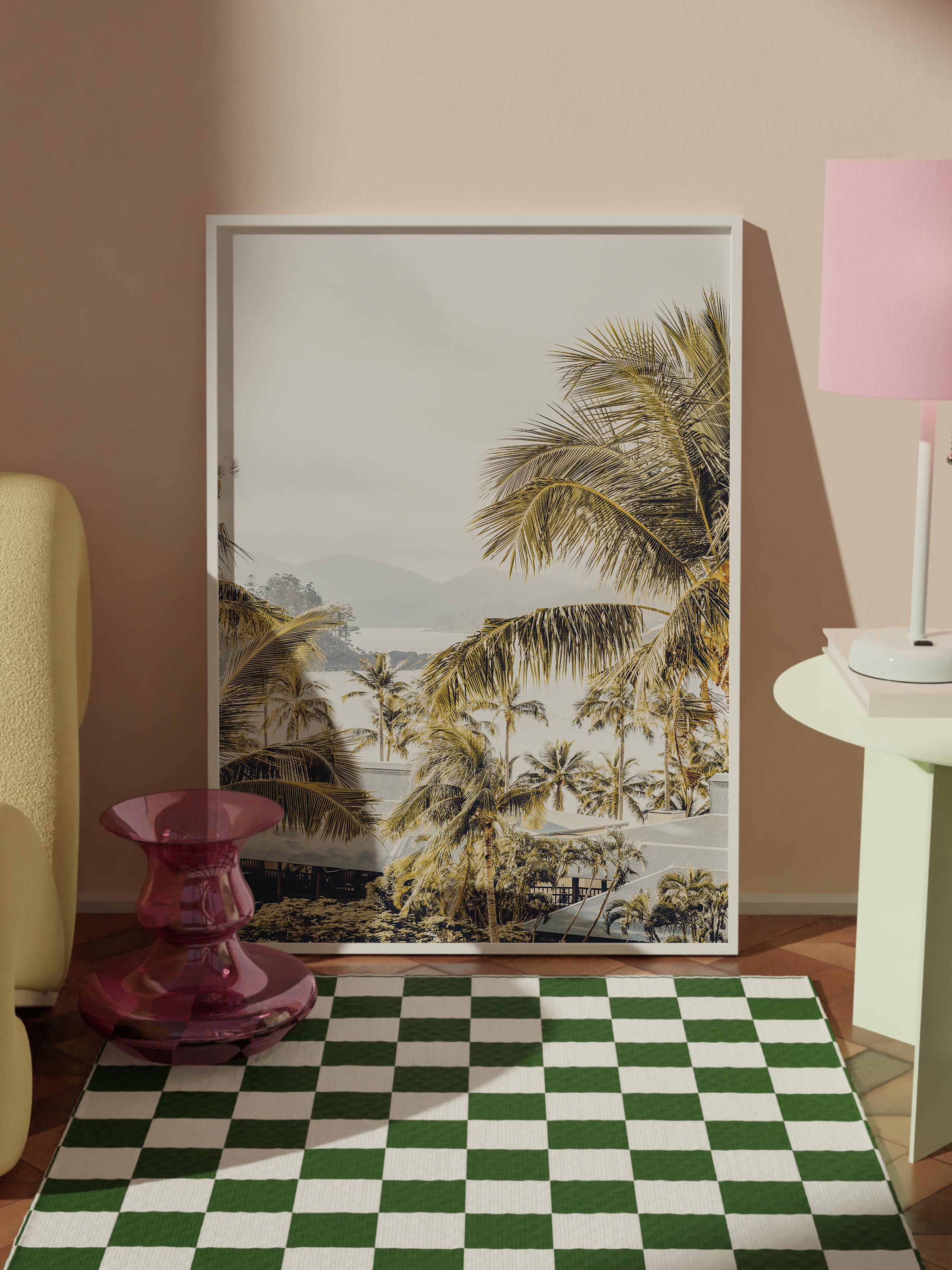Çerçevesiz Poster, Yaz Temalı Tablo NO:22, Palmiye Ormanı Fotoğrafı, Yeşil Poster, Dikey