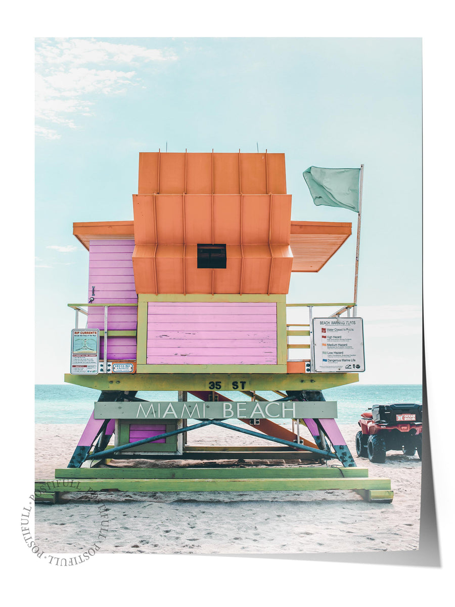 Farklı Tonlarda Miami Beach Fotoğraf Çerçevesiz Poster