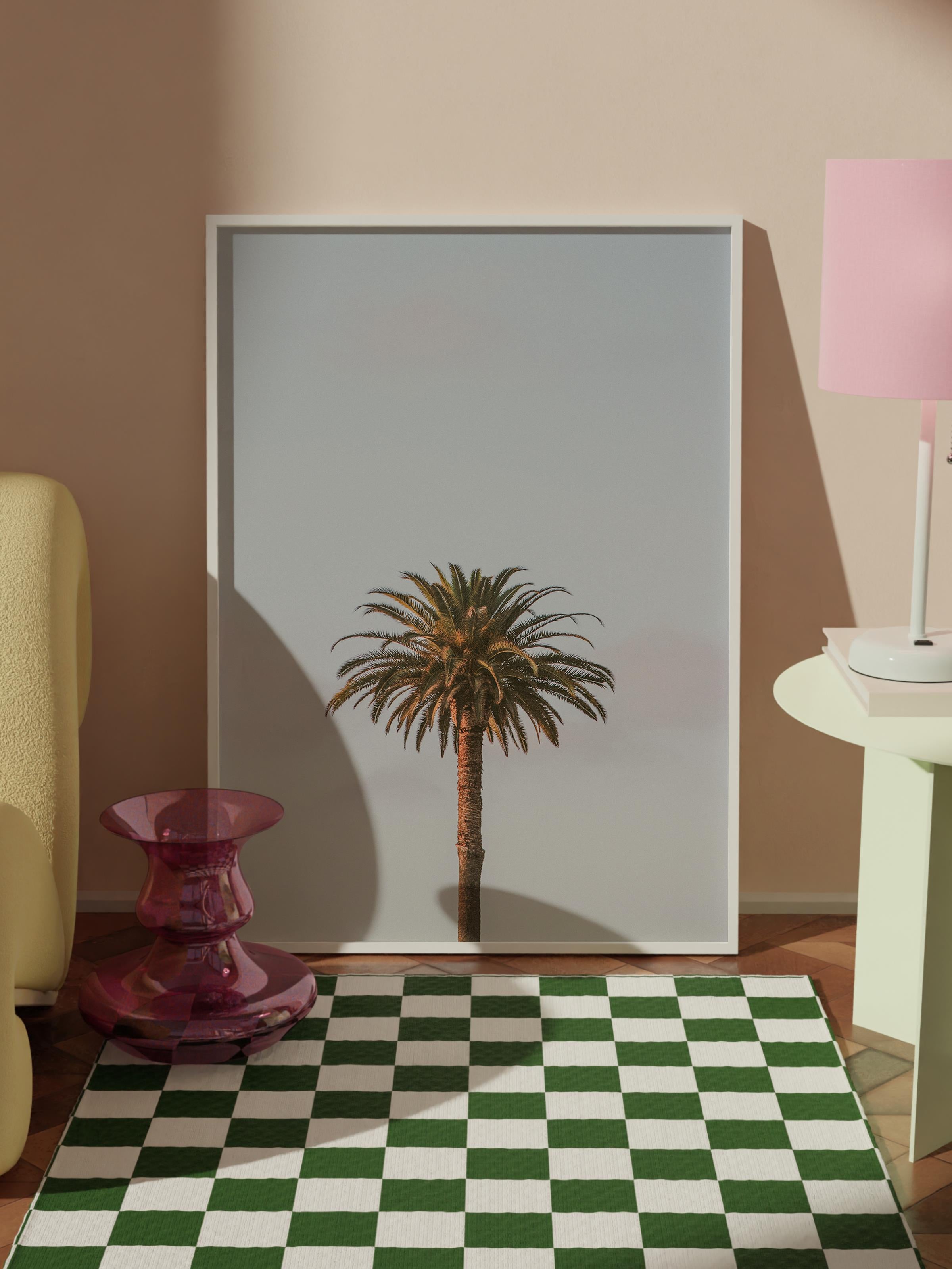 Çerçevesiz Poster, Yaz Temalı Tablo NO:26, Yalnız Palmiye Fotoğrafı, Yeşil Poster, Dikey