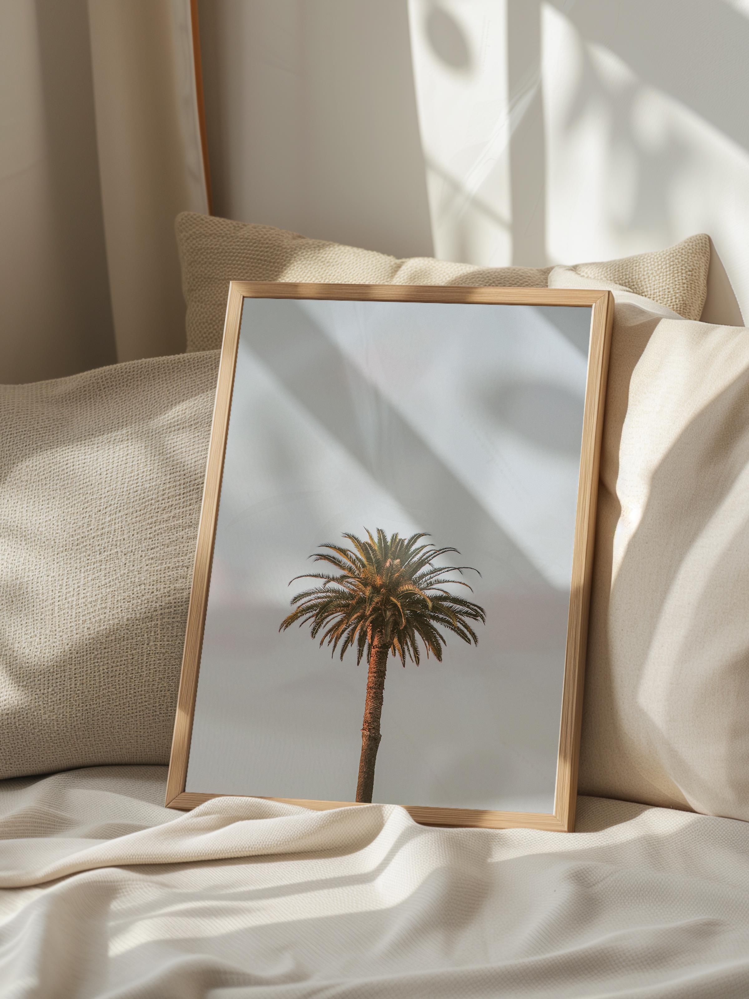 Çerçevesiz Poster, Yaz Temalı Tablo NO:26, Yalnız Palmiye Fotoğrafı, Yeşil Poster, Dikey