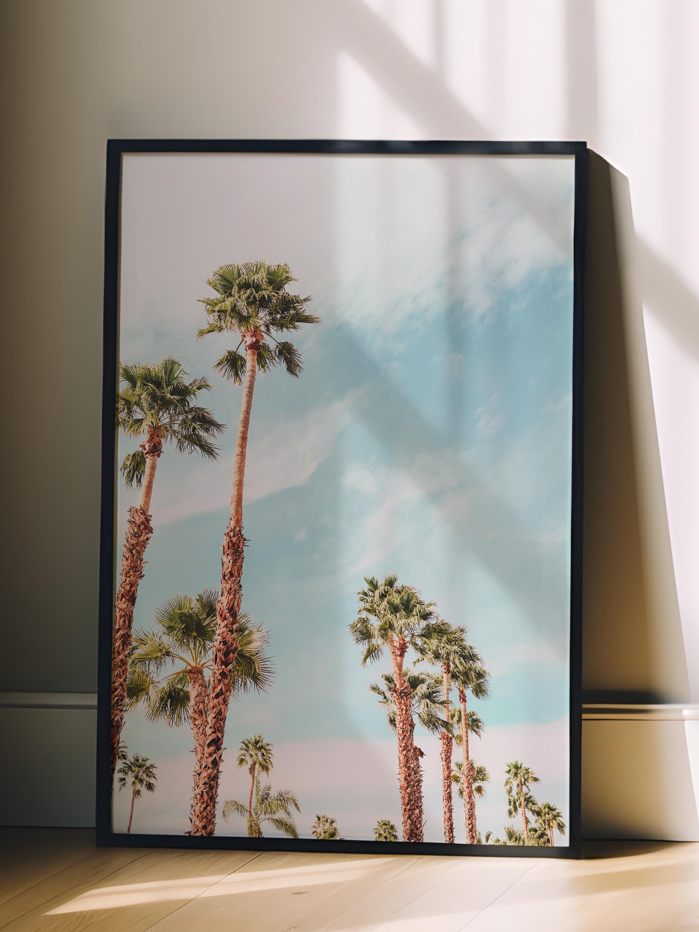 Çerçevesiz Poster, Yaz Temalı Tablo NO:42, Palmiye Ormanı Fotoğrafı, Yeşil Poster, Dikey