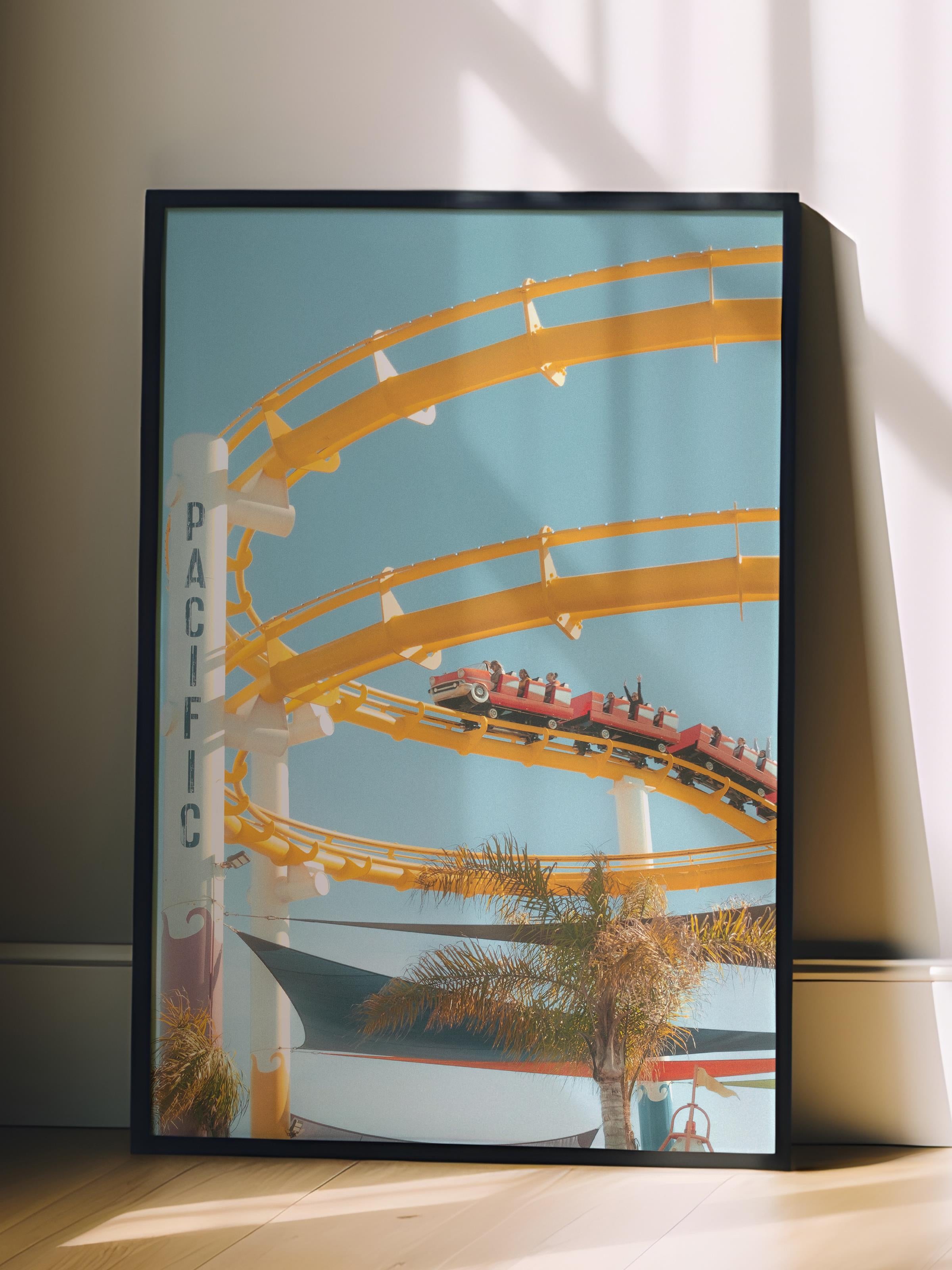 Çerçevesiz Poster, Yaz Temalı Tablo NO:63, Su Kaydırağı Fotoğrafı, Sarı Poster, Dikey