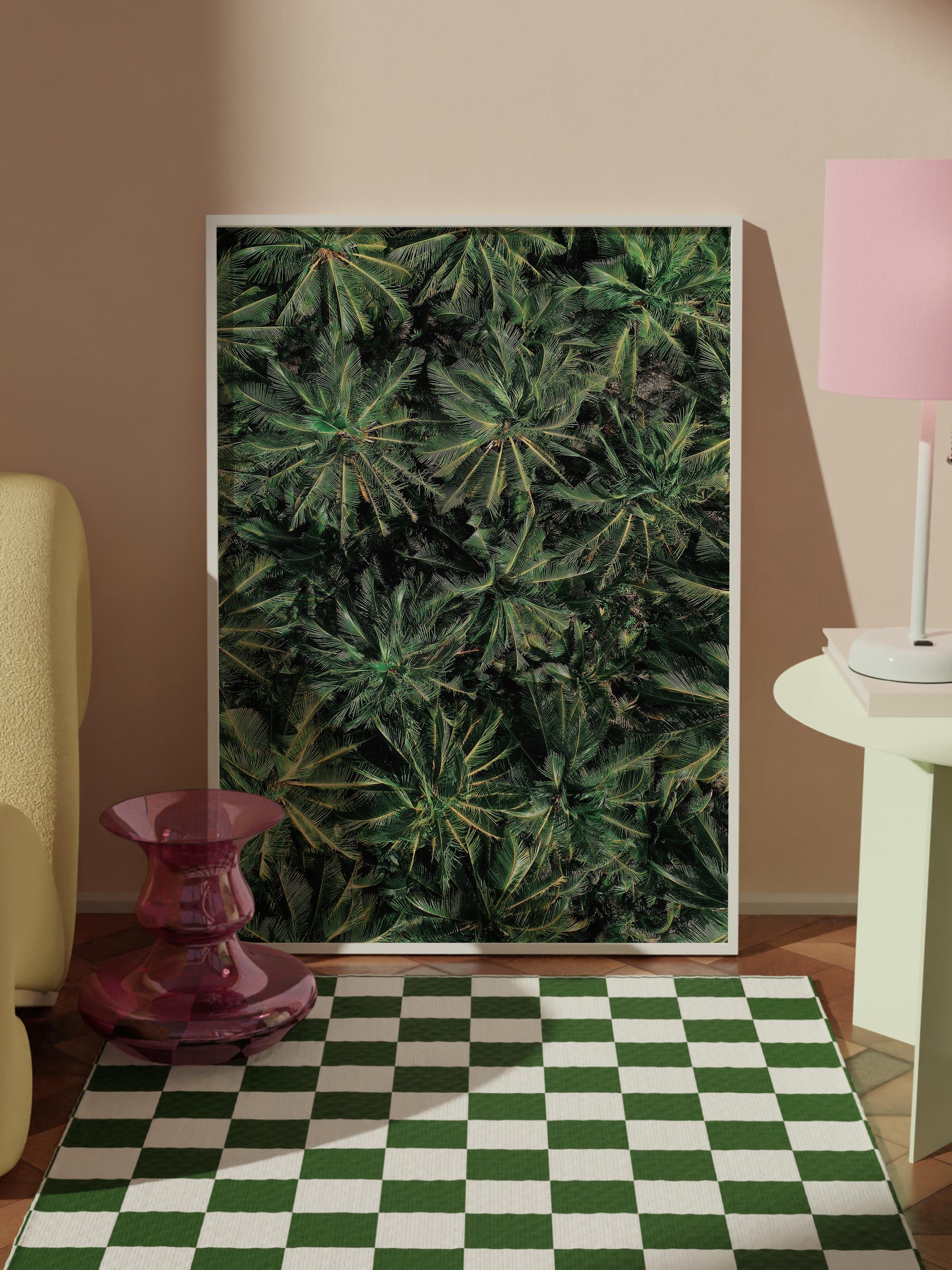 Çerçevesiz Poster, Yaz Temalı Tablo NO:67, Palmiye Ormanı Fotoğrafı, Yeşil Poster, Dikey