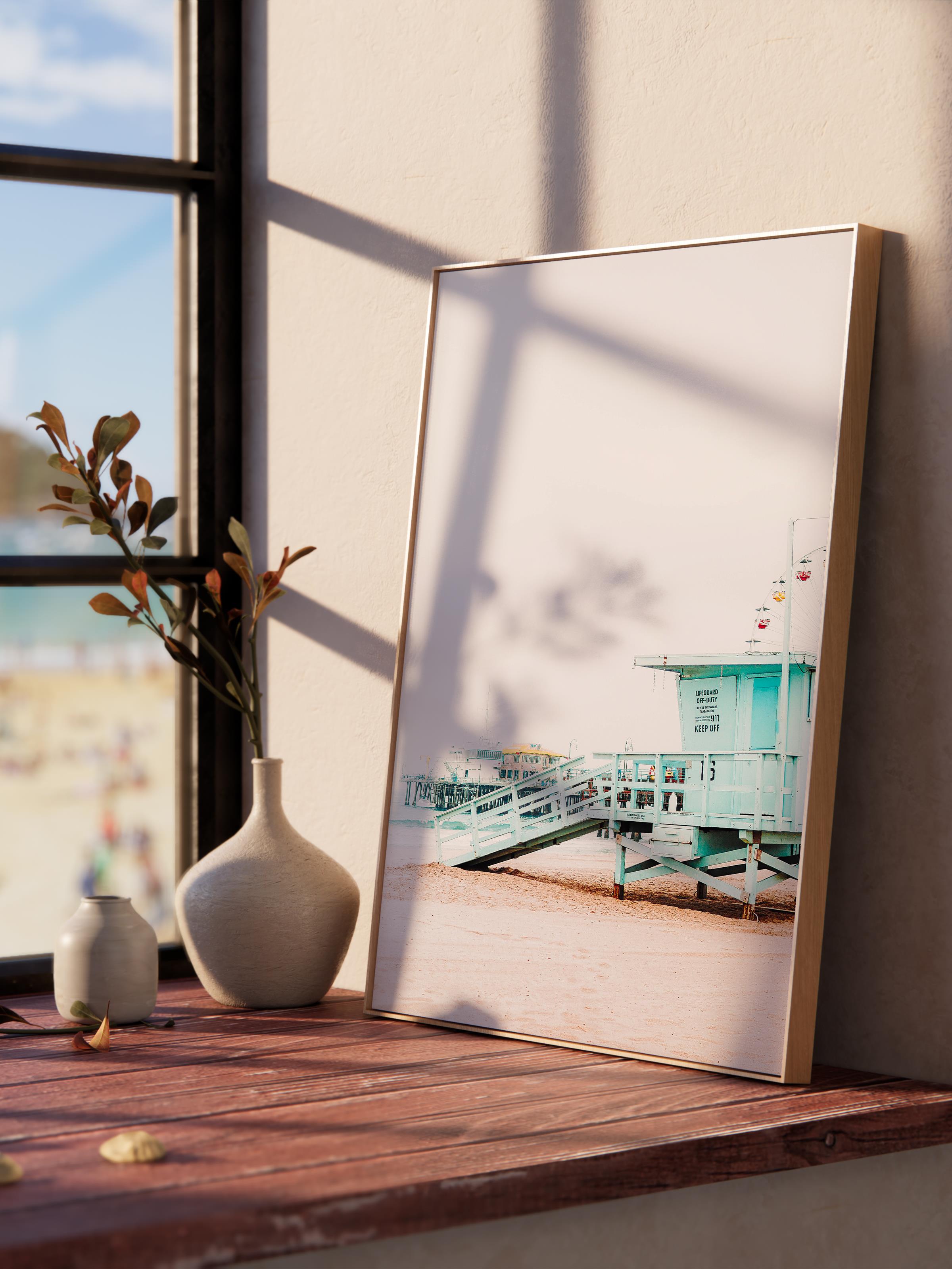 Çerçevesiz Poster, Yaz Temalı Tablo NO:7, Kumsaldan Görüntü Fotoğrafı, Beyaz Poster, Dikey