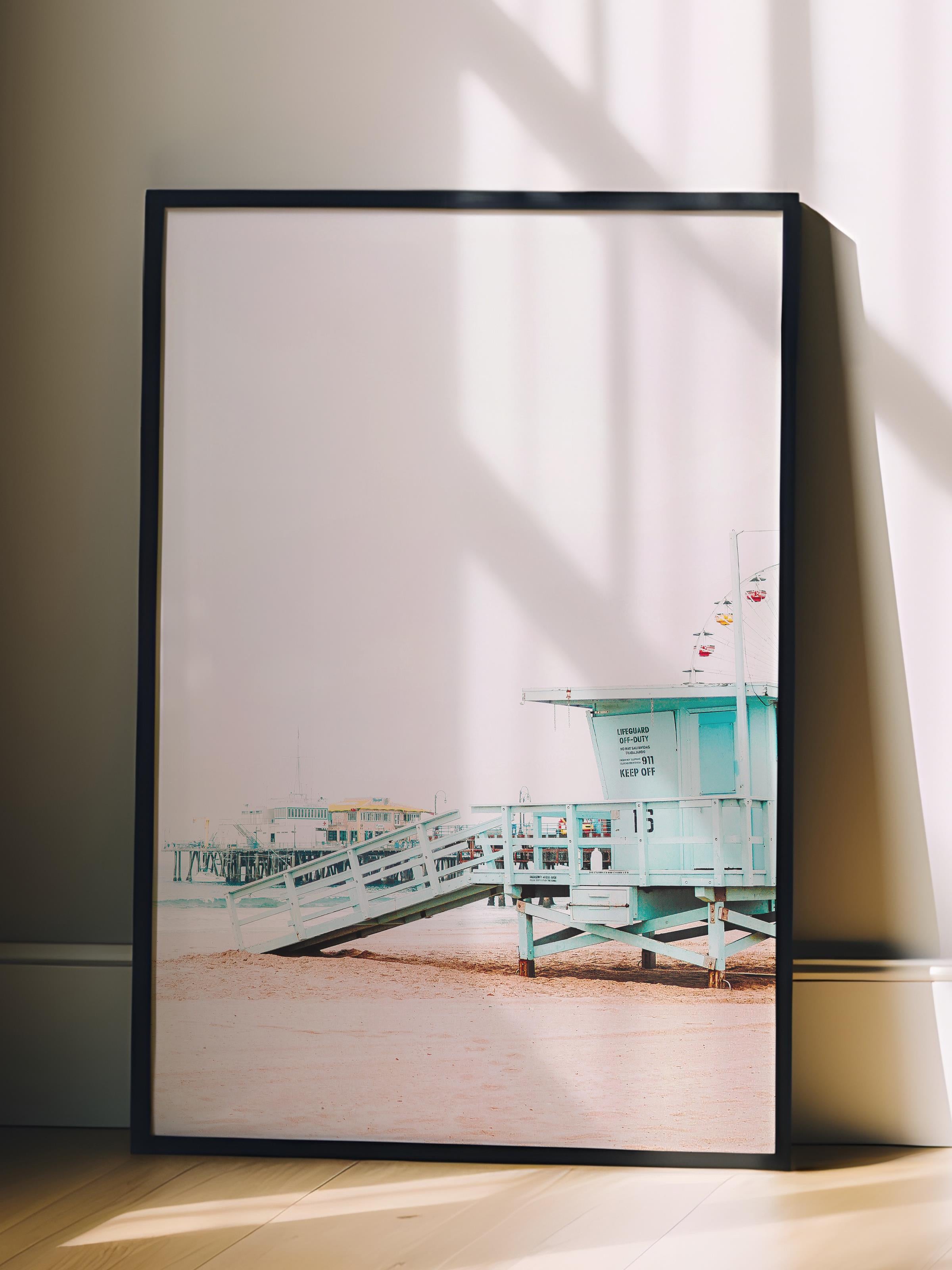Çerçevesiz Poster, Yaz Temalı Tablo NO:7, Kumsaldan Görüntü Fotoğrafı, Beyaz Poster, Dikey