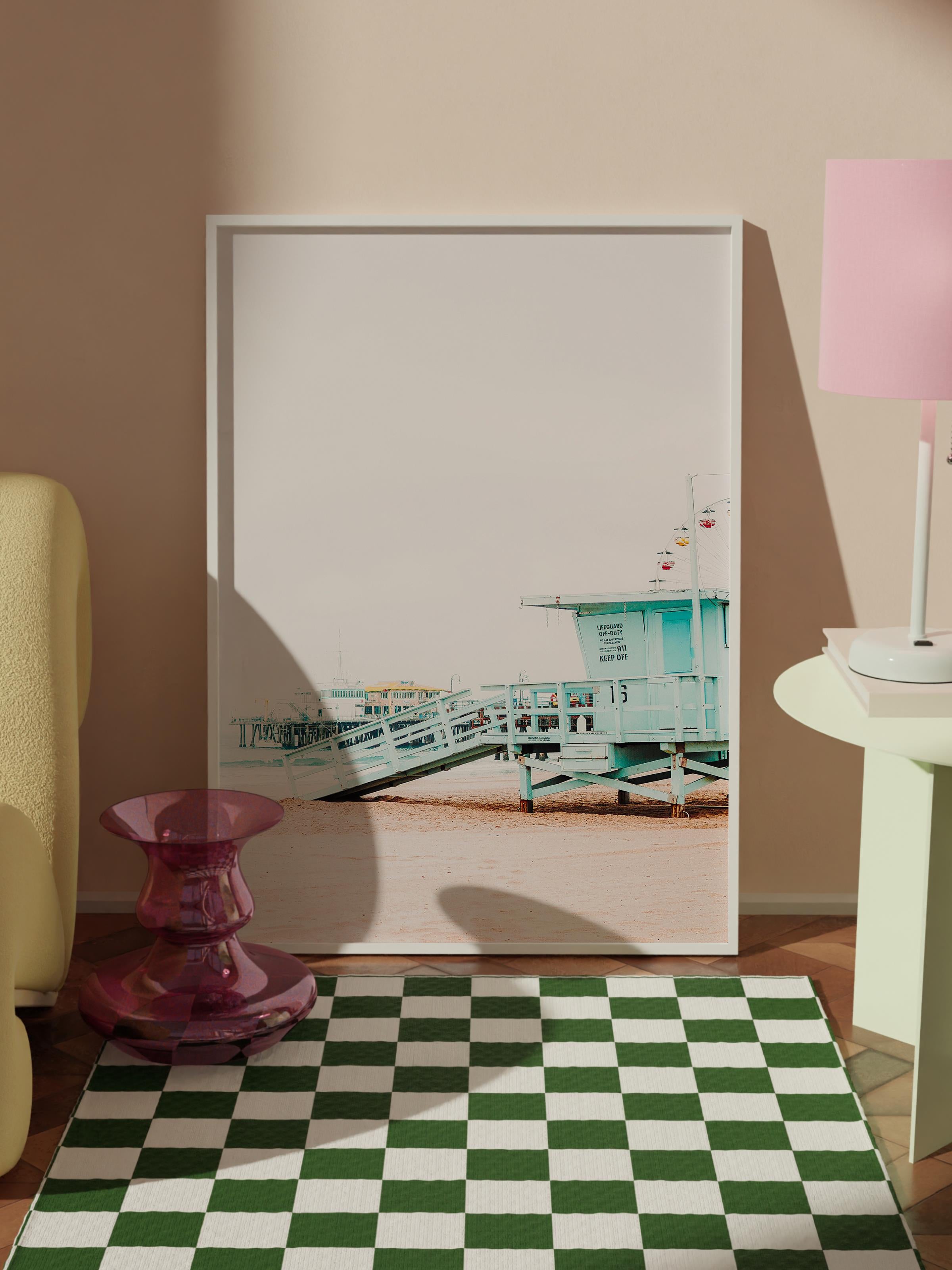Çerçevesiz Poster, Yaz Temalı Tablo NO:7, Kumsaldan Görüntü Fotoğrafı, Beyaz Poster, Dikey