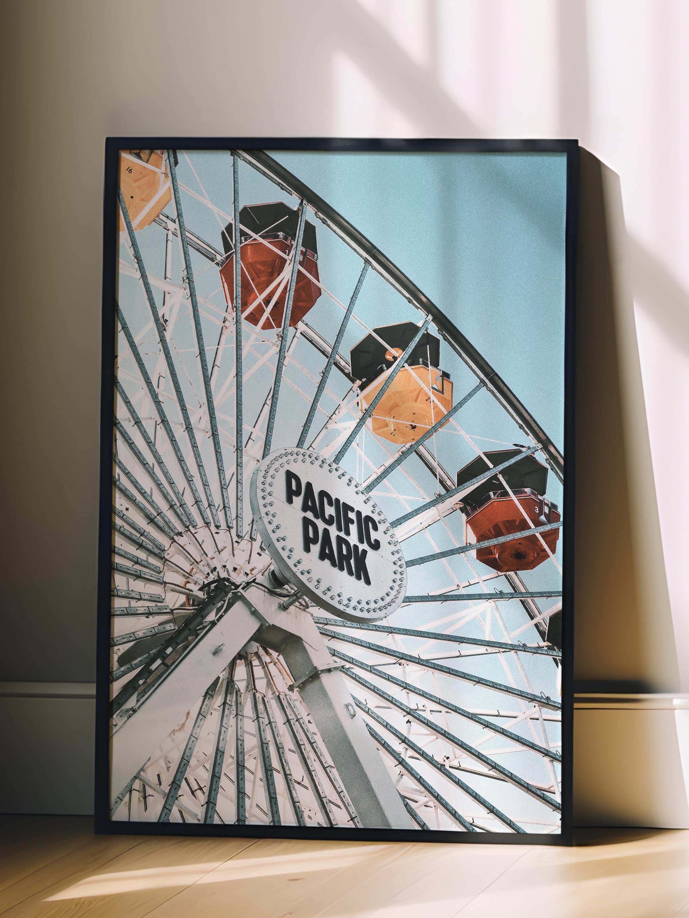 Çerçevesiz Poster, Yaz Temalı Tablo NO:86, Dönme Dolap Detayı Fotoğrafı, Beyaz Poster, Dikey