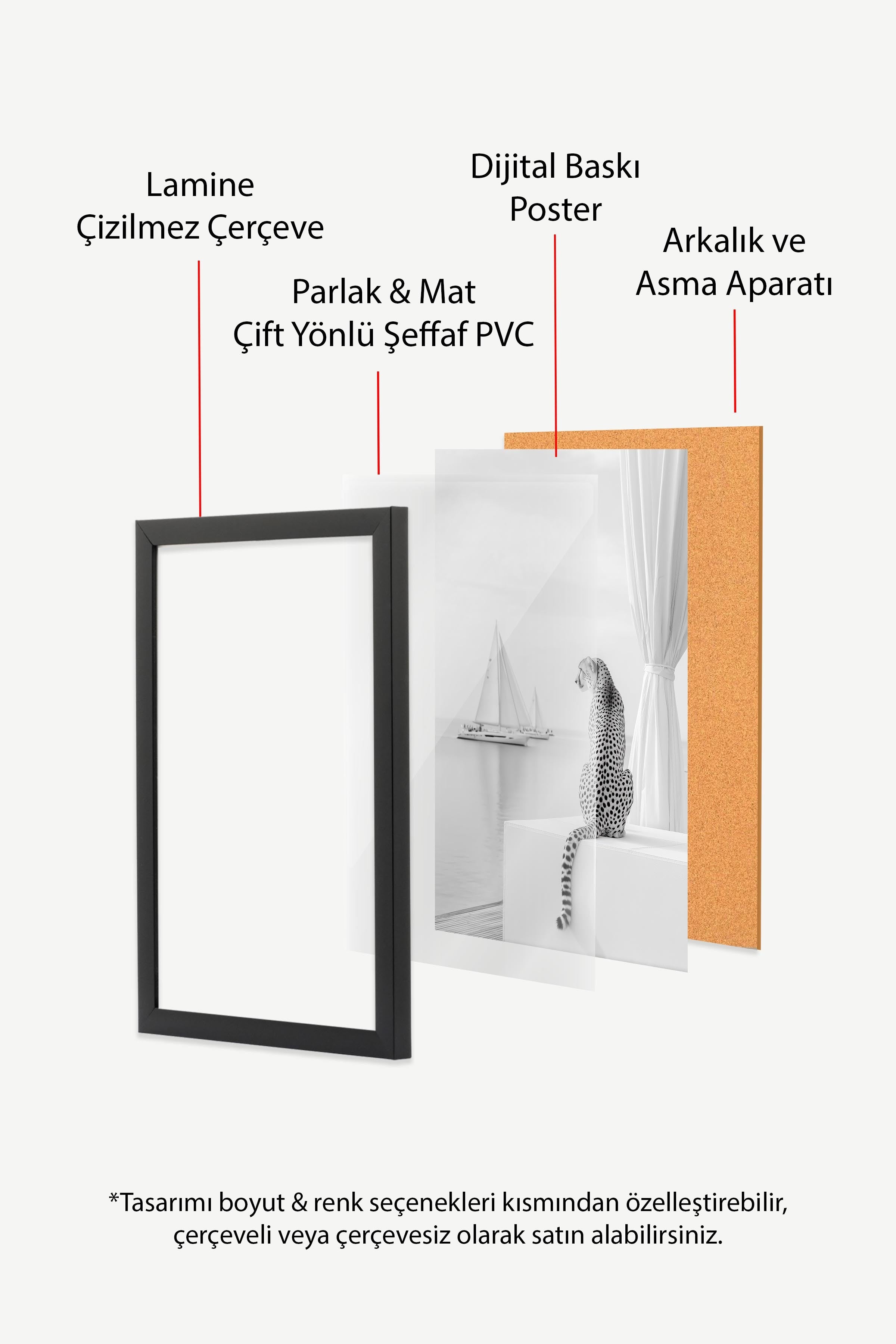 Çita ve Yelkenli Posteri, Siyah Çerçeveli Poster, Old Money Serisi, NO:113249