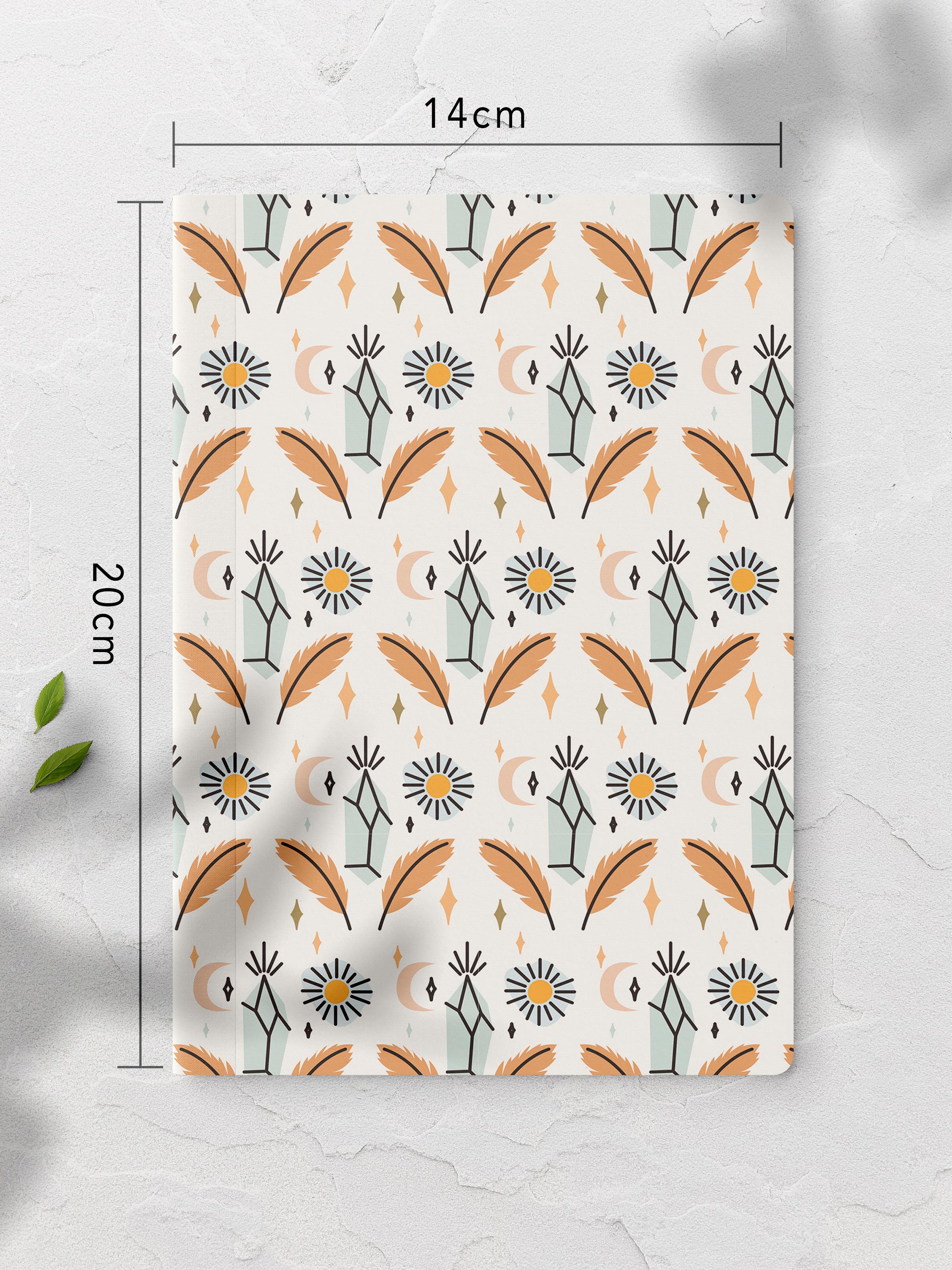 Çizgisiz Defter, Boho Desenli Notebook, Not Defteri, Akıl ve Anı Defteri, 64 Sayfa, 14*21cm