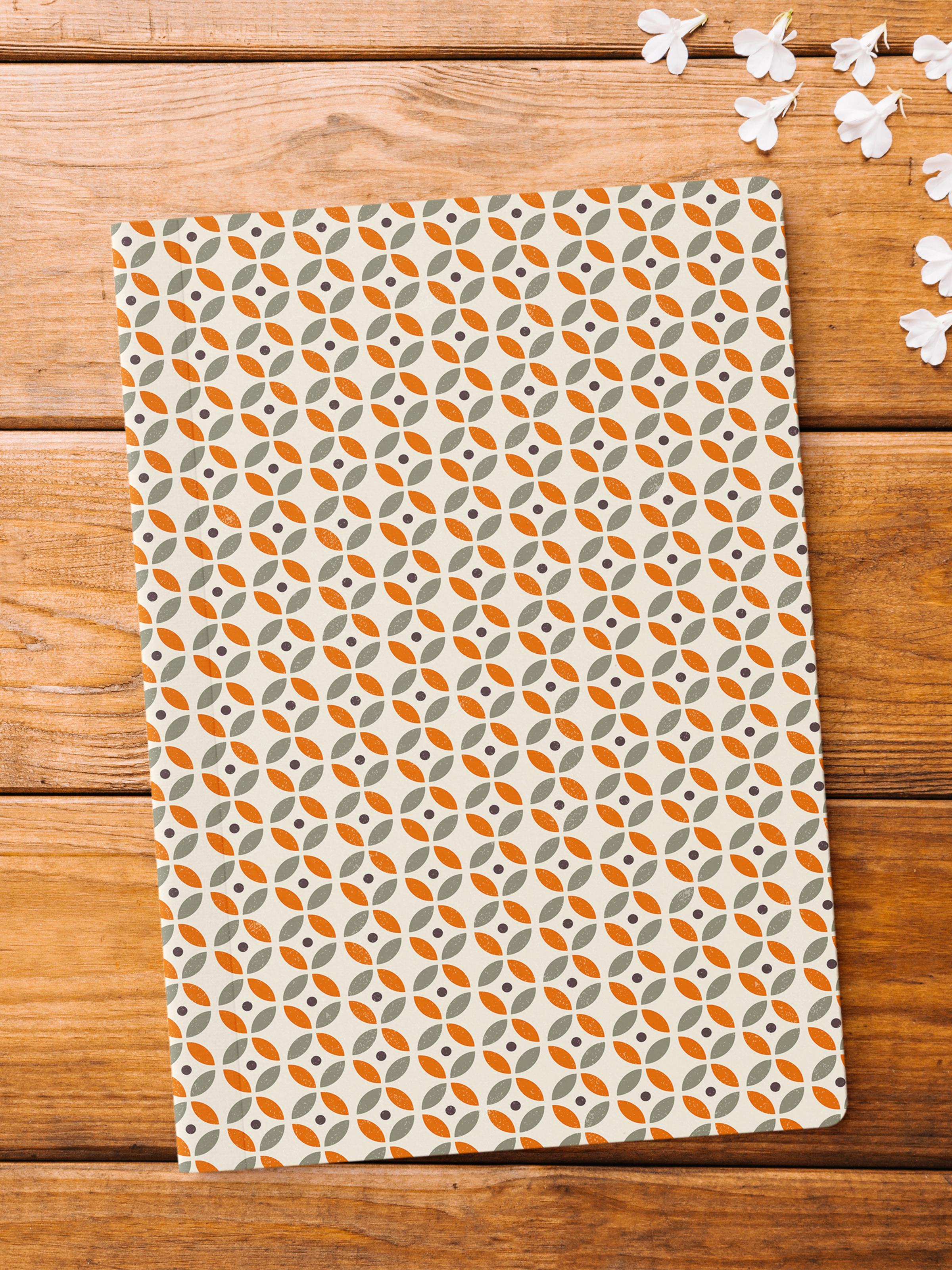 Çizgisiz Defter, Geometrik Desenli Notebook, Not Defteri, Akıl ve Anı Defteri, 64 Sayfa, 14*21cm