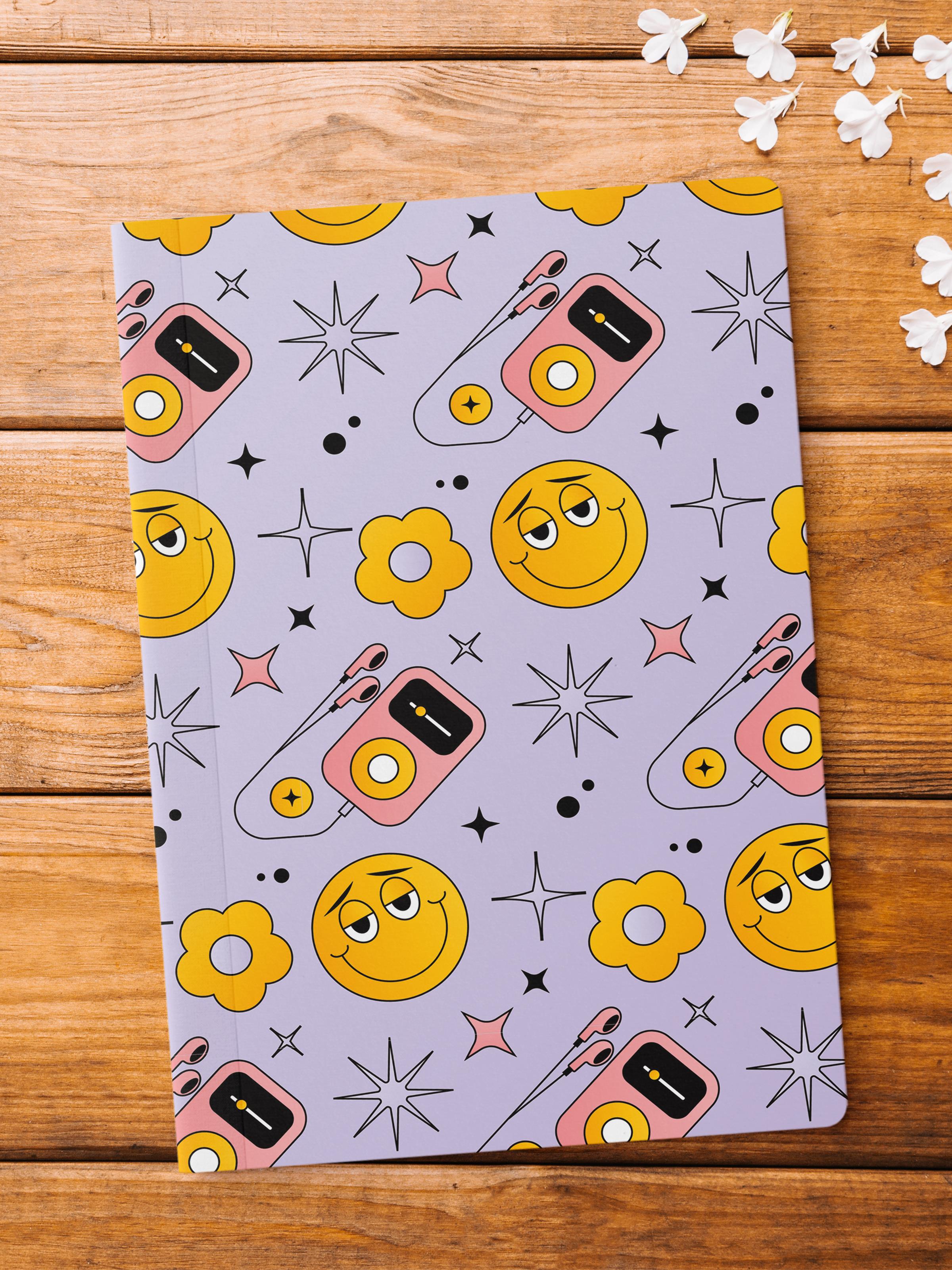 Çizgisiz Defter, İndie Groovy Notebook, Not Defteri, Akıl ve Anı Defteri, 64 Sayfa, 14*21cm
