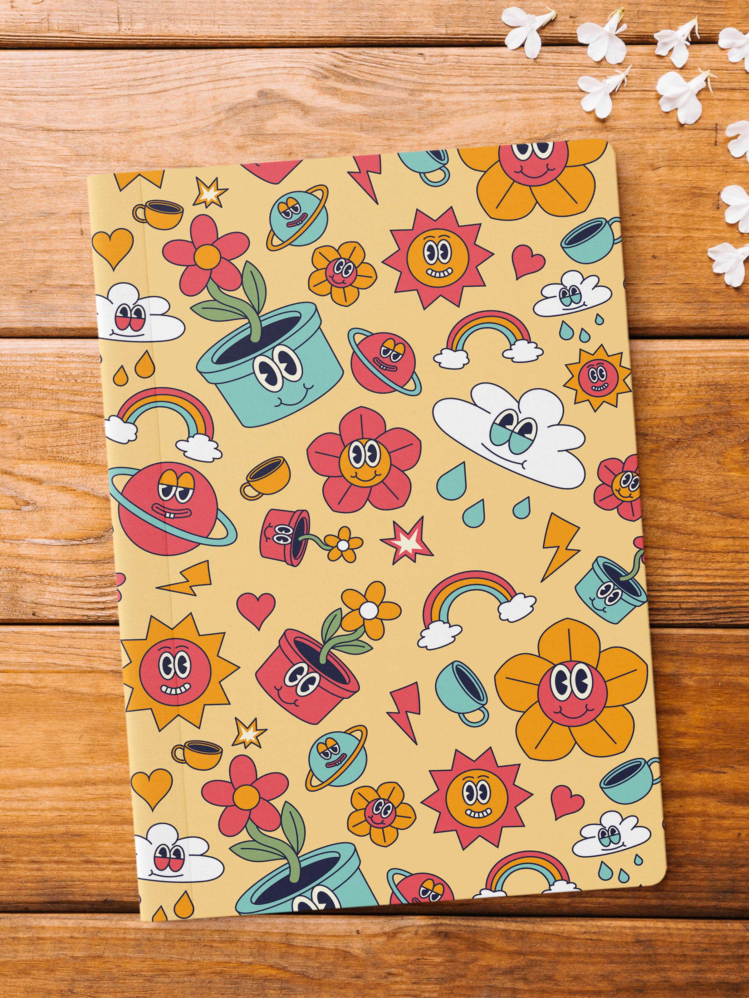 Çizgisiz Defter, İndie Groovy Notebook, Not Defteri, Akıl ve Anı Defteri, 64 Sayfa, 14*21cm
