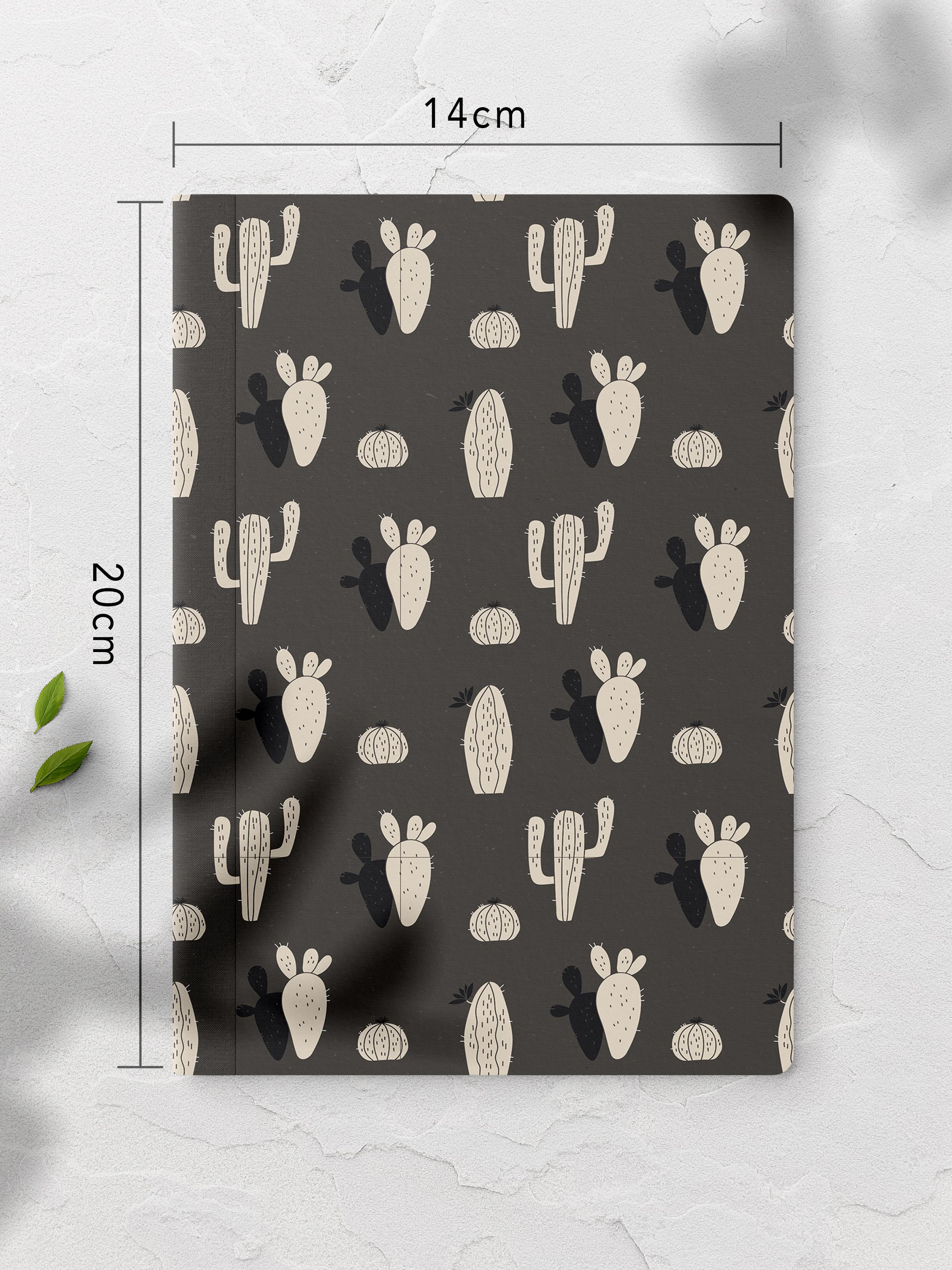 Çizgisiz Defter, Kaktüs Desenli Notebook, Not Defteri, Akıl ve Anı Defteri, 64 Sayfa, 14*21cm