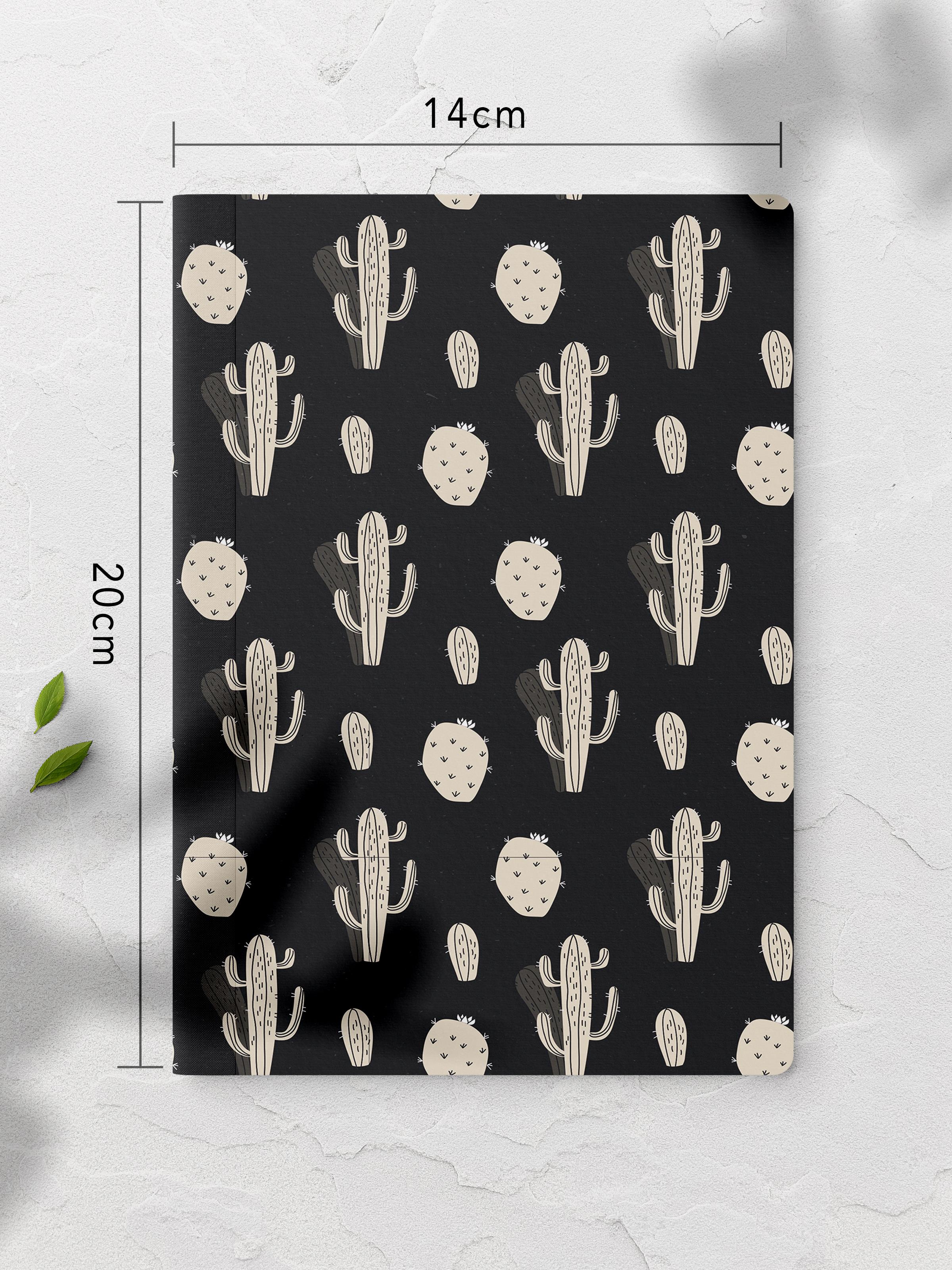 Çizgisiz Defter, Kaktüs Desenli Notebook, Not Defteri, Akıl ve Anı Defteri, 64 Sayfa, 14*21cm
