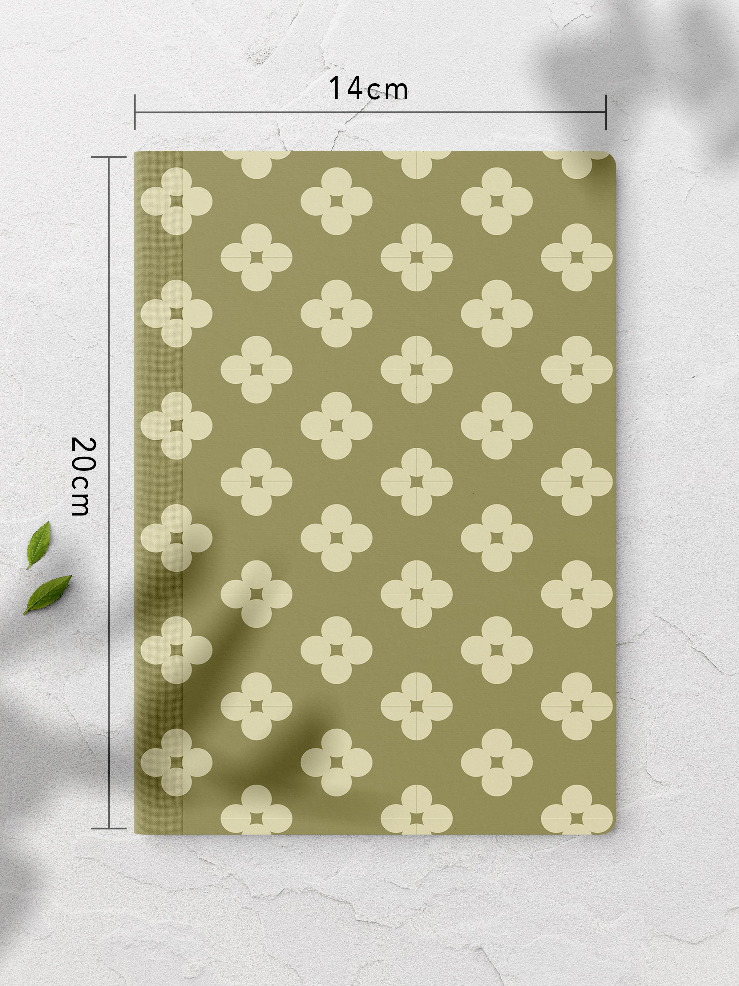 Çizgisiz Defter, Koyu Yeşil Desenli Notebook, Not Defteri, Akıl ve Anı Defteri, 64 Sayfa, 14*21cm