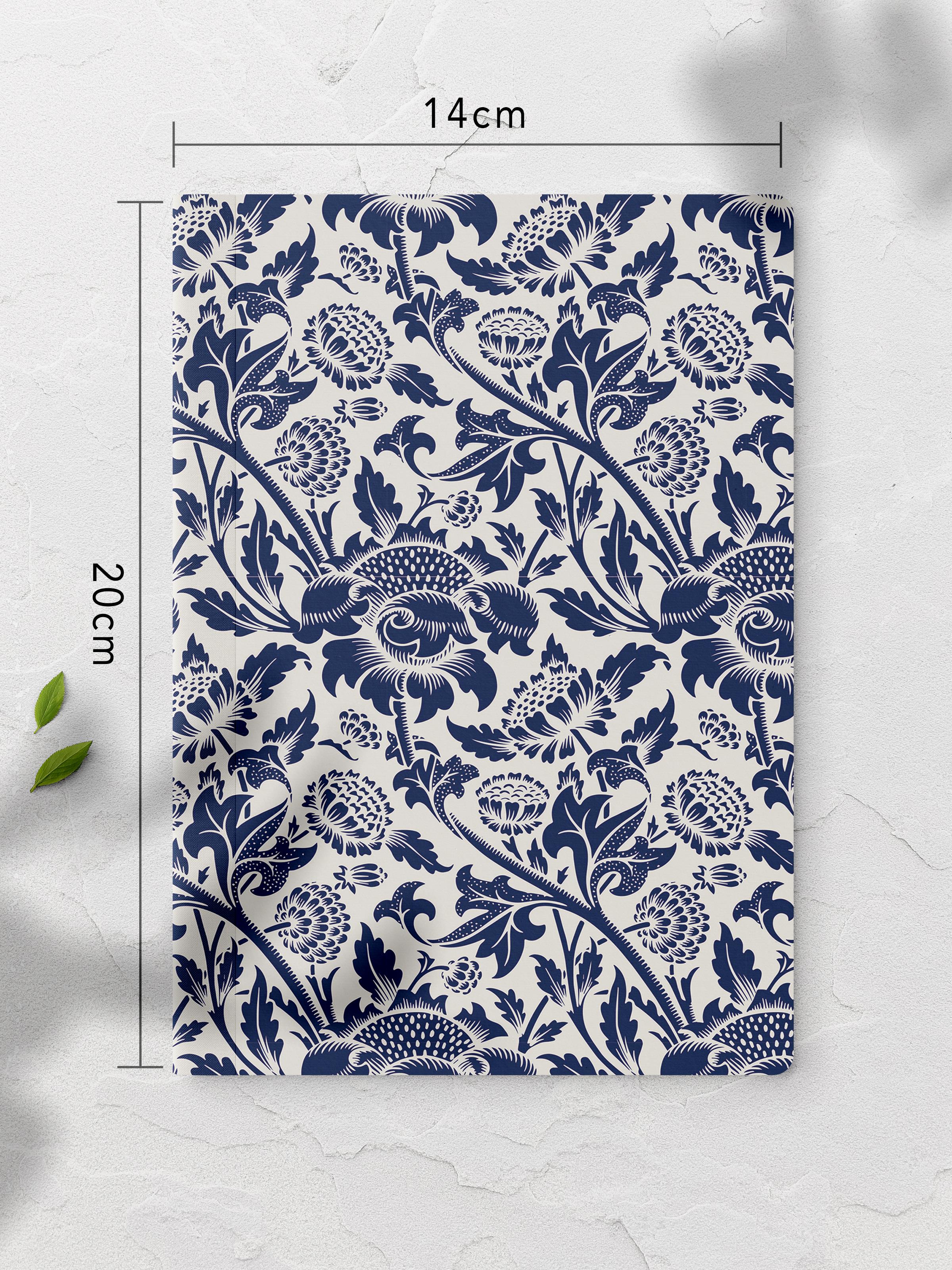 Çizgisiz Defter, Mavi Boho Desen Notebook, Not Defteri, Akıl ve Anı Defteri, 64 Sayfa, 14*21cm