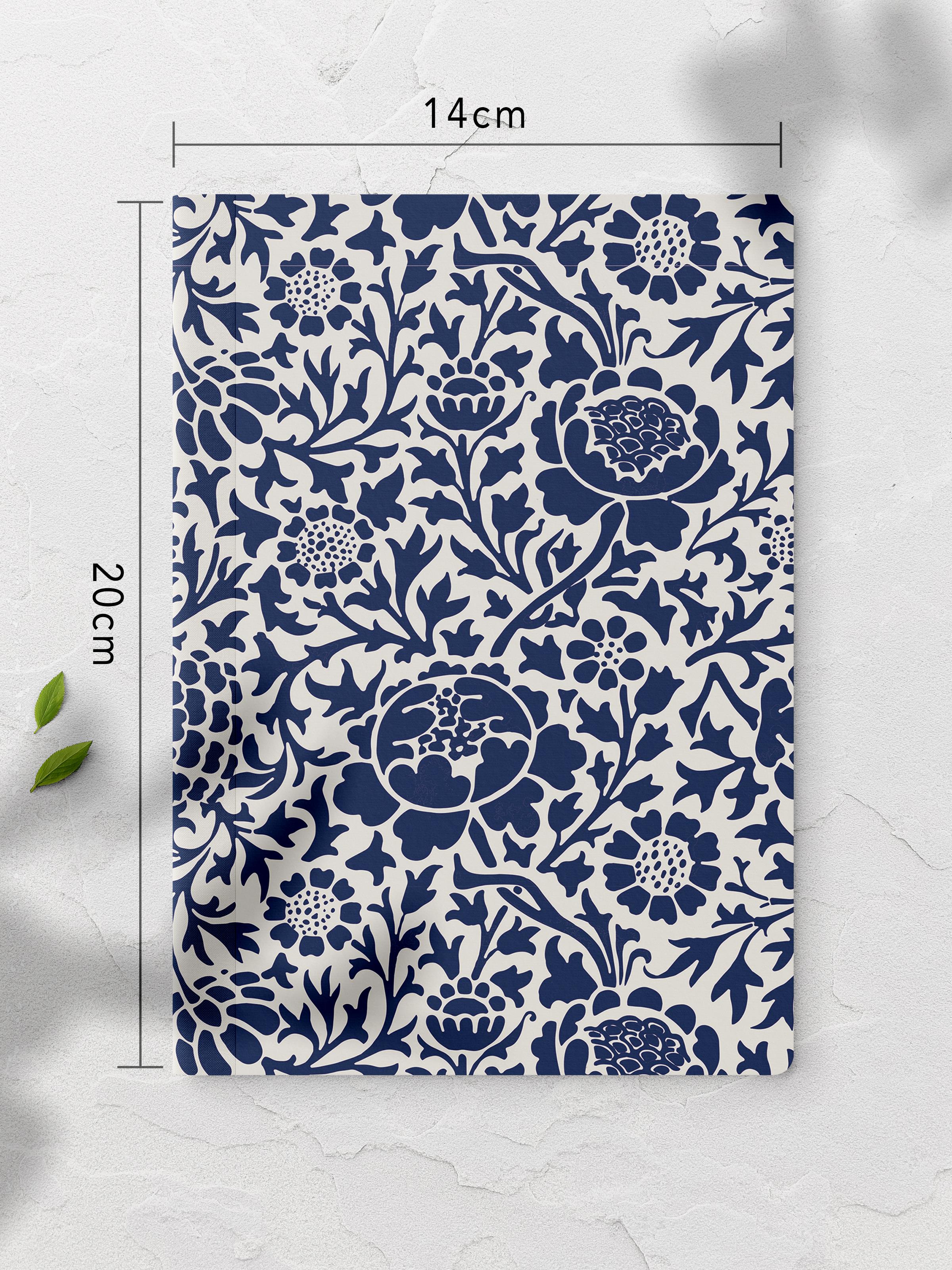 Çizgisiz Defter, Mavi Boho Desen Notebook, Not Defteri, Akıl ve Anı Defteri, 64 Sayfa, 14*21cm