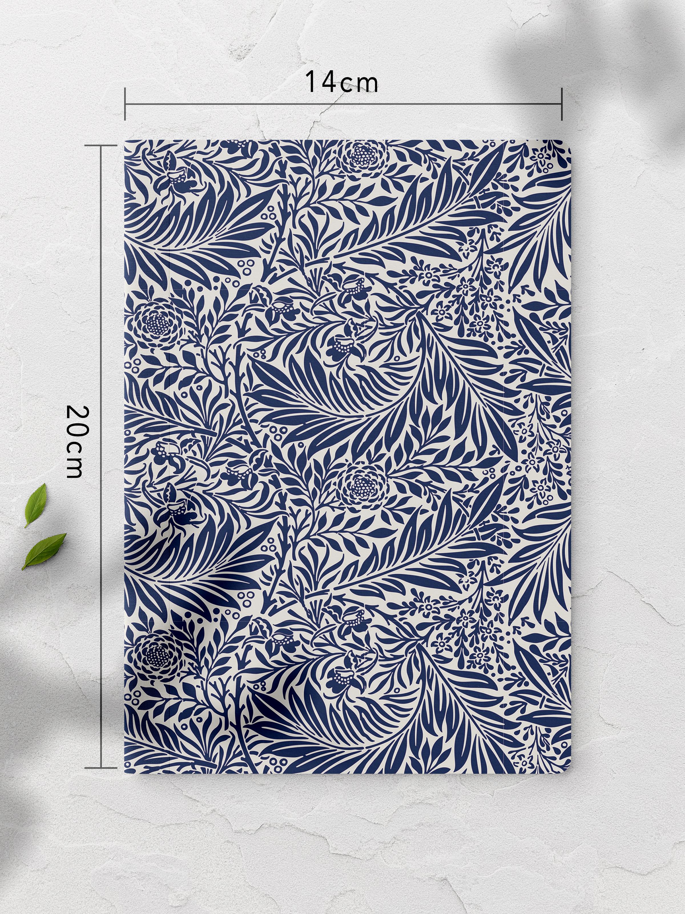 Çizgisiz Defter, Mavi Boho Desen Notebook, Not Defteri, Akıl ve Anı Defteri, 64 Sayfa, 14*21cm