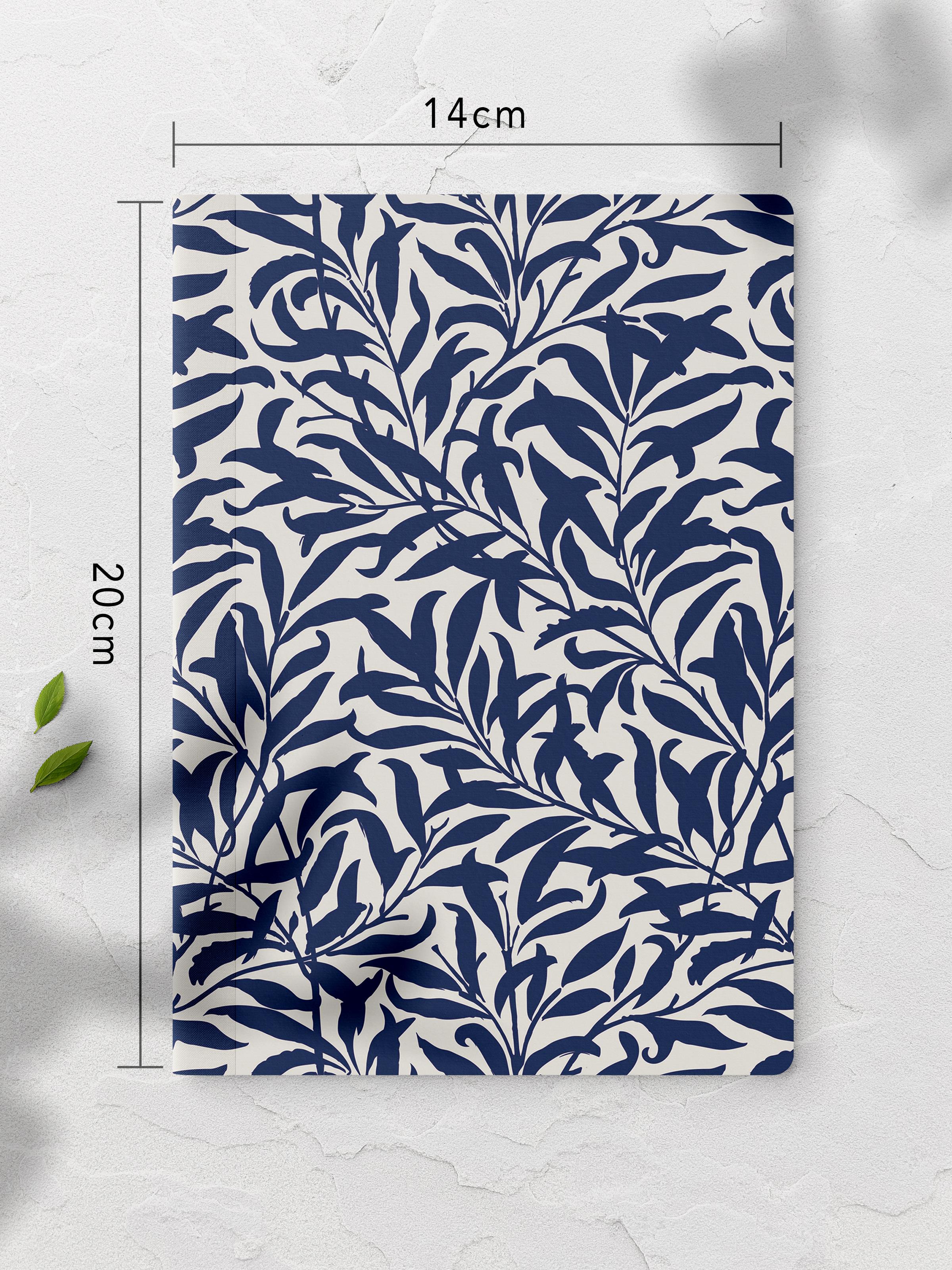 Çizgisiz Defter, Mavi Boho Desen Notebook, Not Defteri, Akıl ve Anı Defteri, 64 Sayfa, 14*21cm
