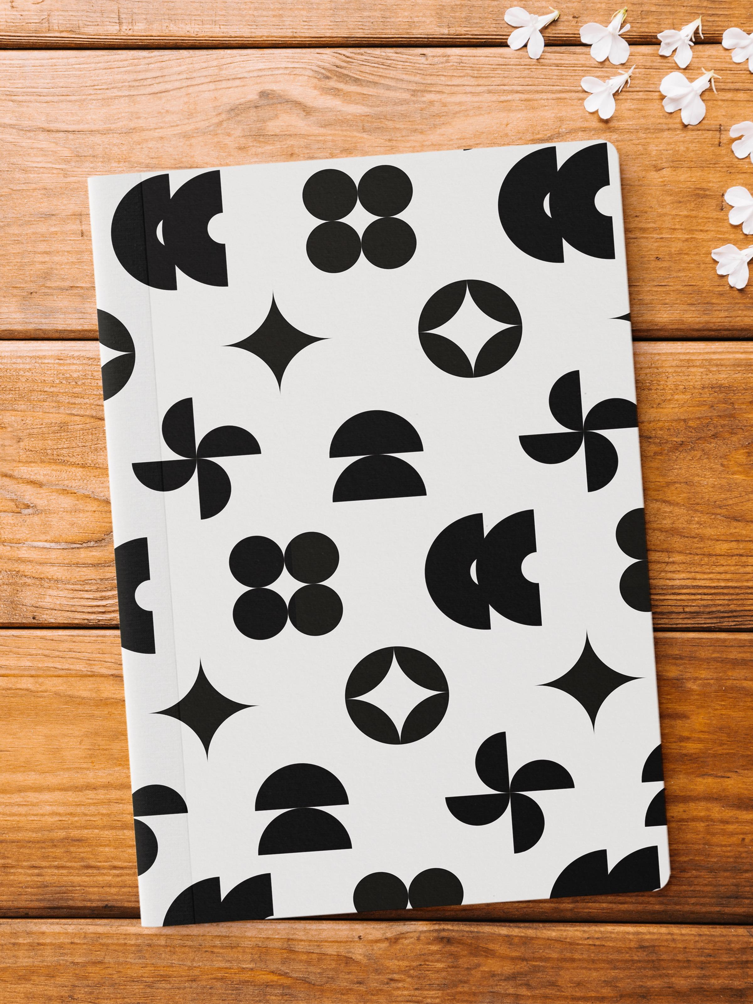 Çizgisiz Defter, Mavi Boho Desen Notebook, Not Defteri, Akıl ve Anı Defteri, 64 Sayfa, 14*21cm
