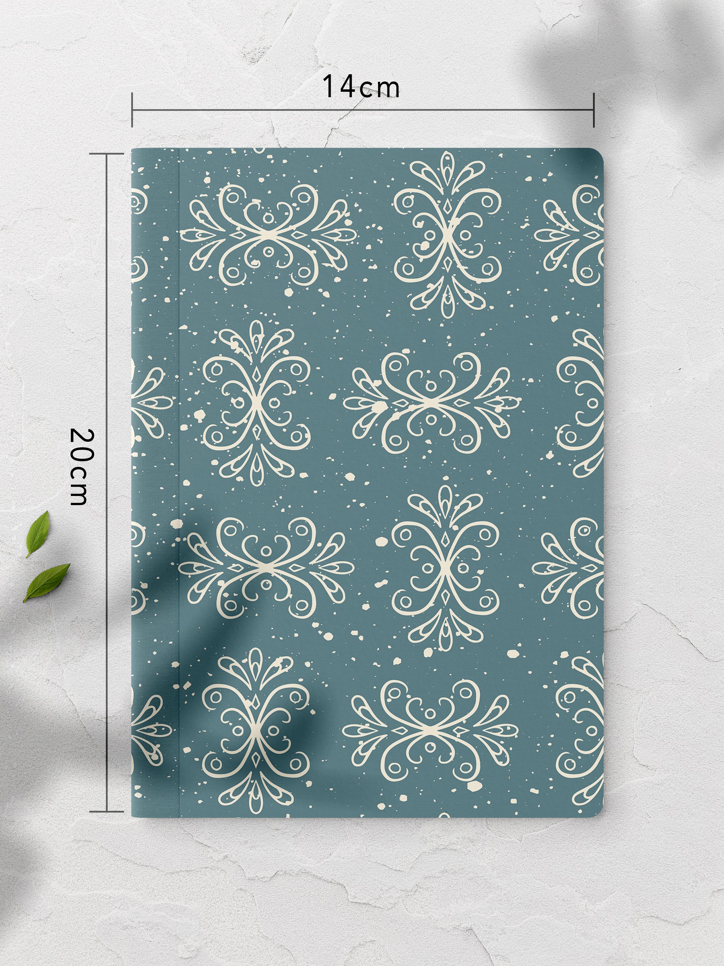 Çizgisiz Defter, Mavi Desenli Notebook, Not Defteri, Akıl ve Anı Defteri, 64 Sayfa, 14*21cm