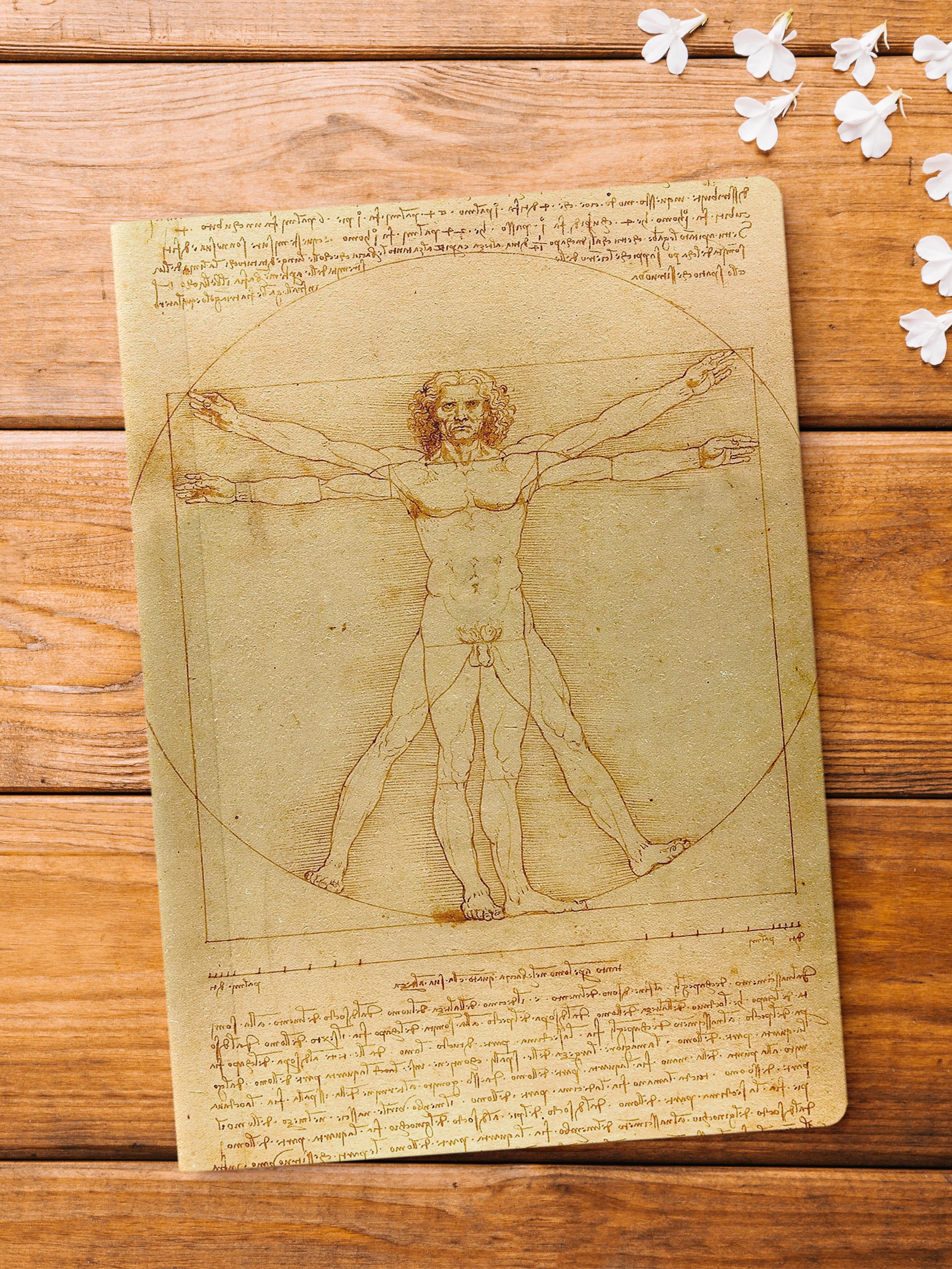 Çizgisiz Defter, Modern Sanat Notebook, Leonardo Da Vinci Temalı Not Defteri 64 Sayfa, 14*21cm