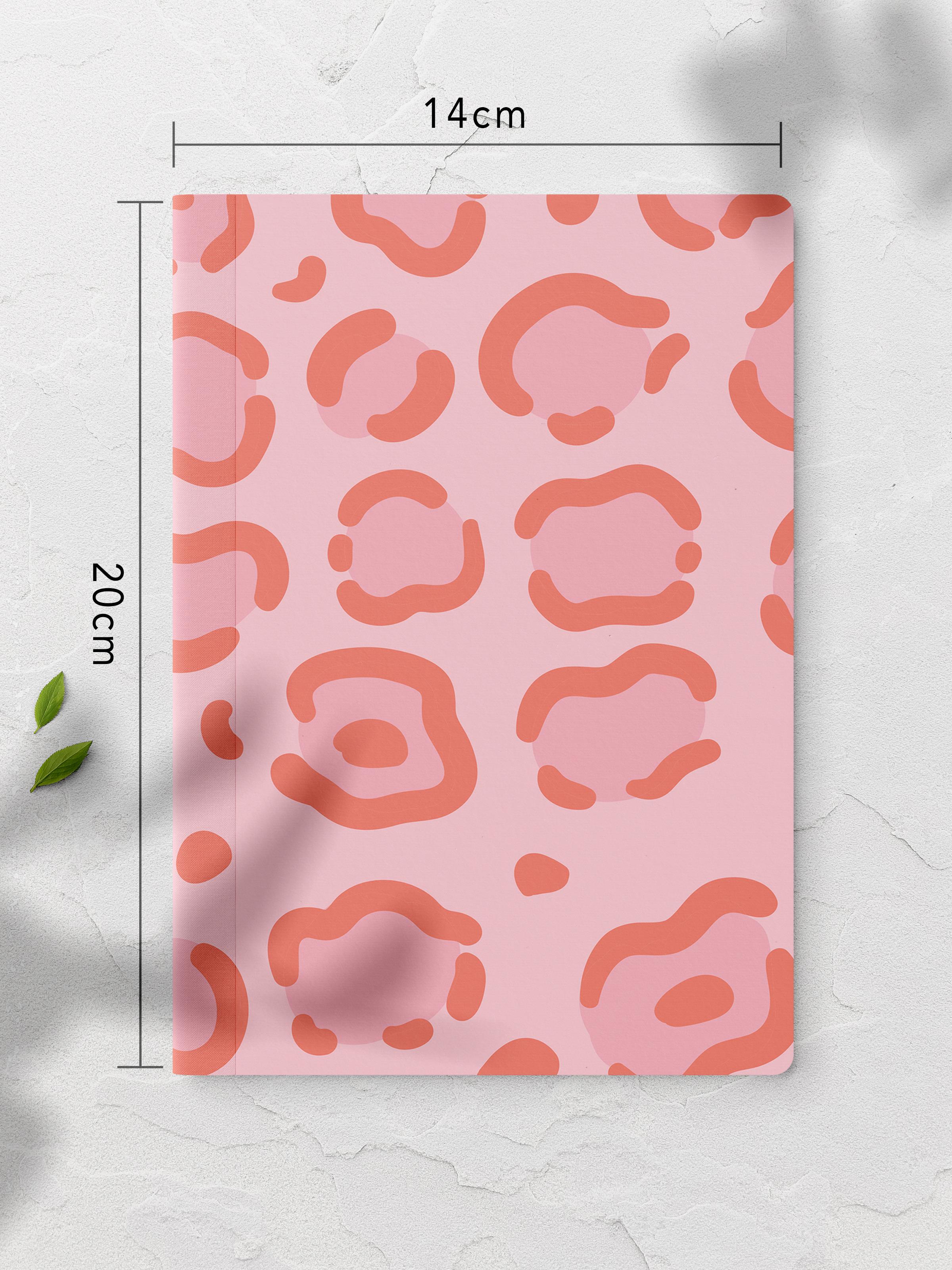 Çizgisiz Defter, Pembe ve Desenli Notebook, Not Defteri, Akıl ve Anı Defteri, 64 Sayfa, 14*21cm