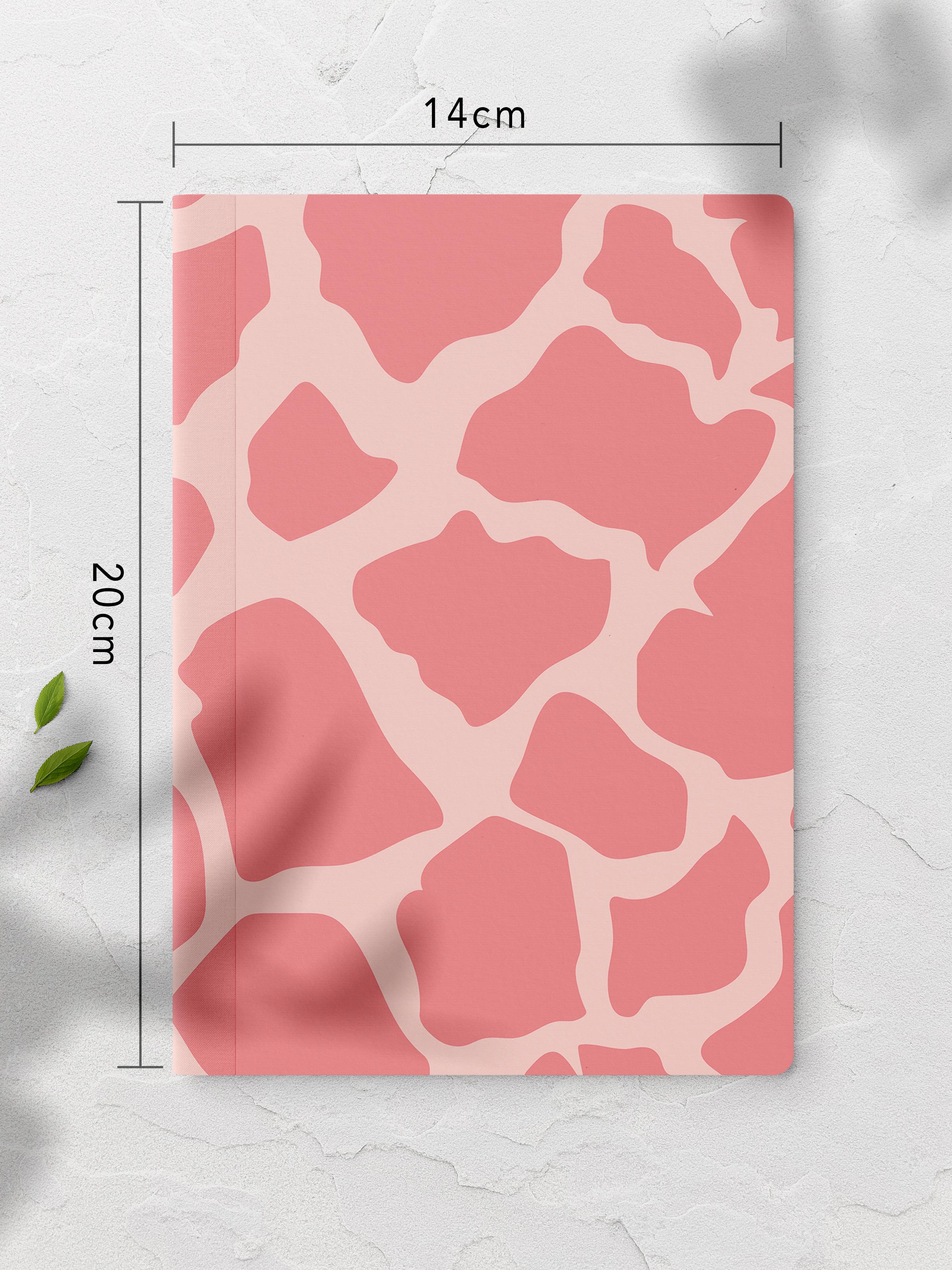 Çizgisiz Defter, Pembe ve Desenli Notebook, Not Defteri, Akıl ve Anı Defteri, 64 Sayfa, 14*21cm