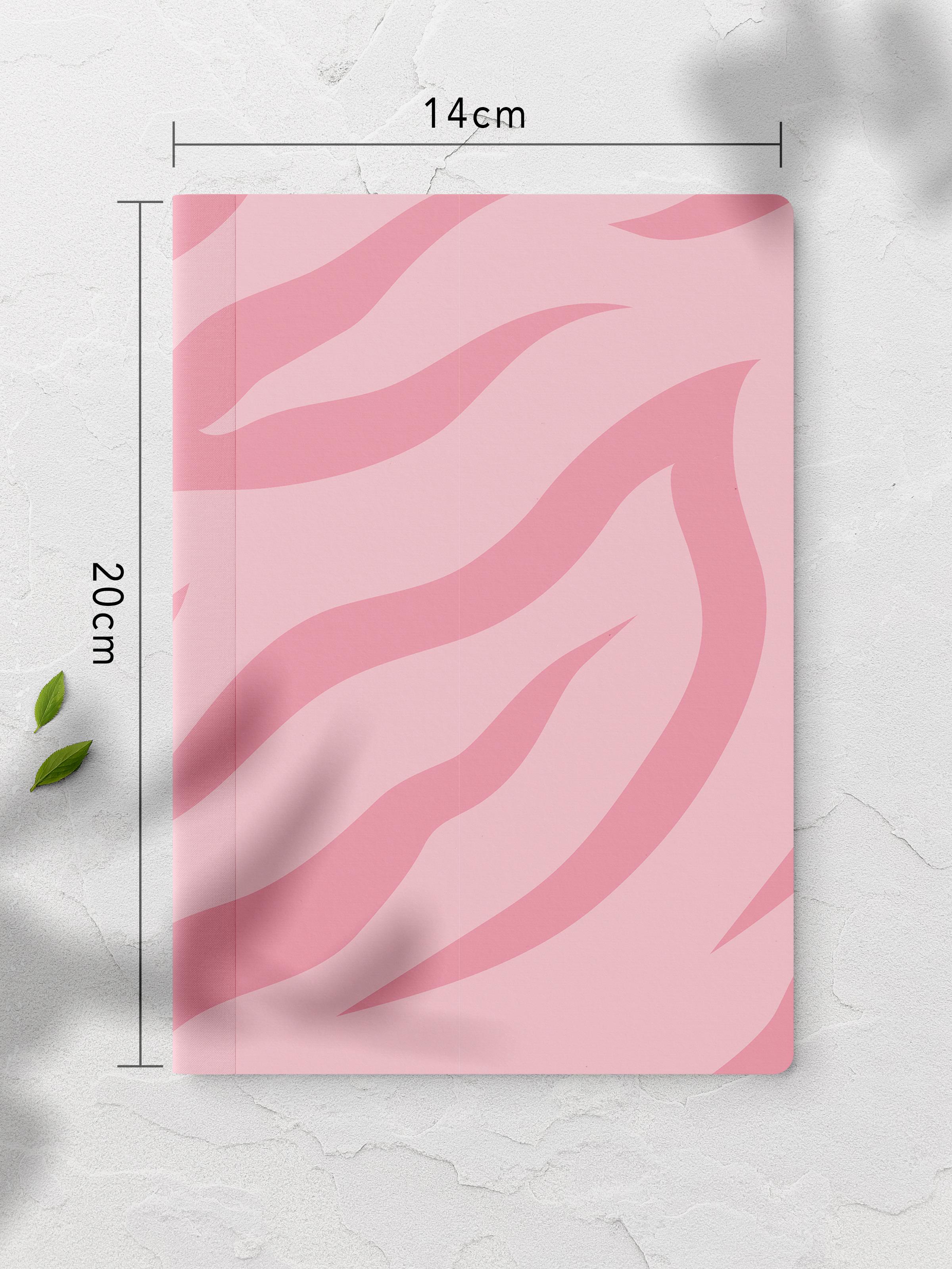 Çizgisiz Defter, Pembe ve Desenli Notebook, Not Defteri, Akıl ve Anı Defteri, 64 Sayfa, 14*21cm