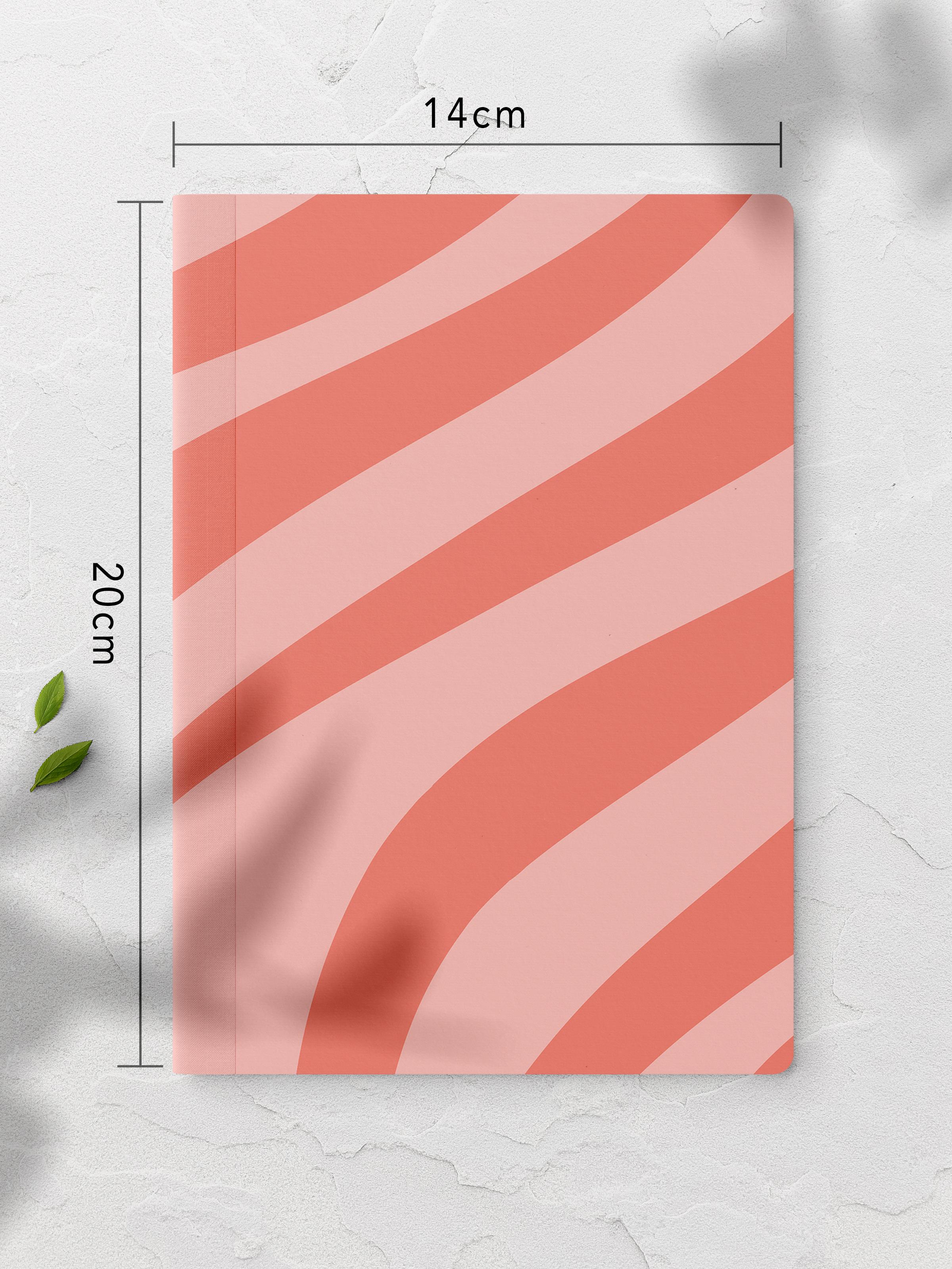 Çizgisiz Defter, Pembe ve Desenli Notebook, Not Defteri, Akıl ve Anı Defteri, 64 Sayfa, 14*21cm