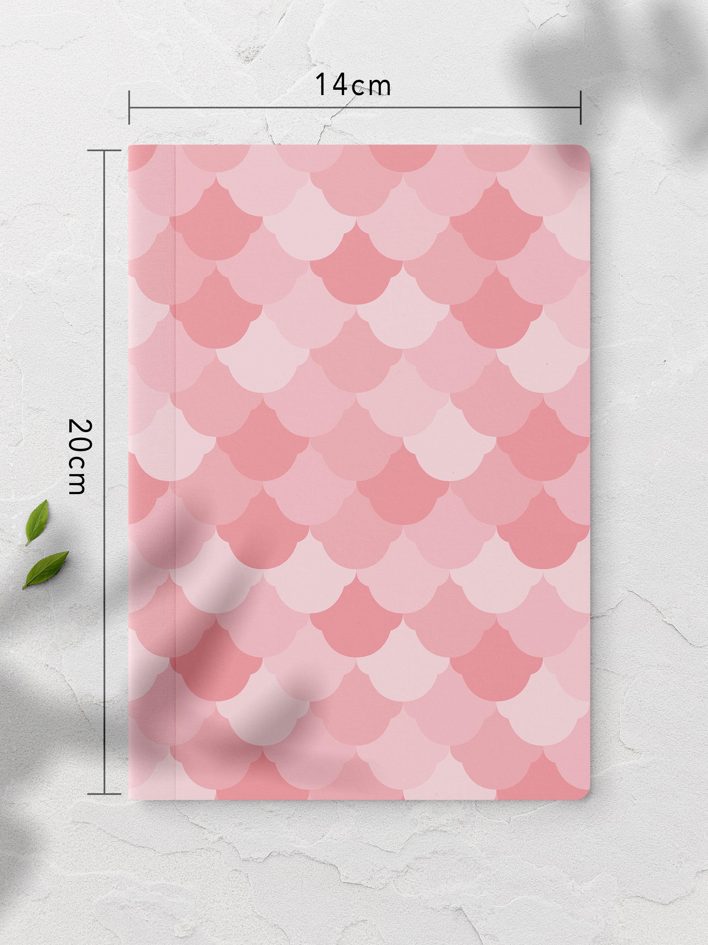 Çizgisiz Defter, Pembe ve Desenli Notebook, Not Defteri, Akıl ve Anı Defteri, 64 Sayfa, 14*21cm
