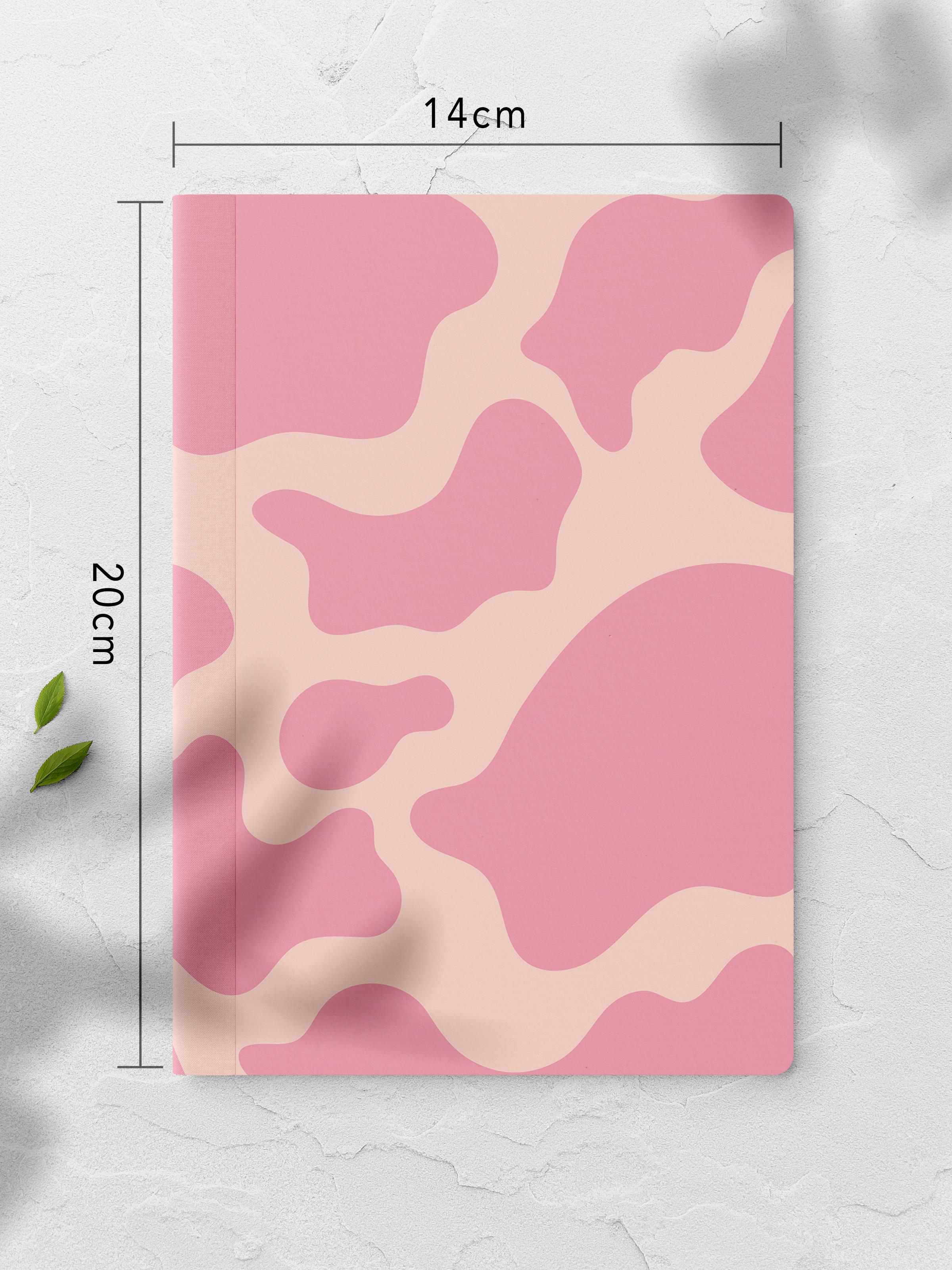 Çizgisiz Defter, Pembe ve Desenli Notebook, Not Defteri, Akıl ve Anı Defteri, 64 Sayfa, 14*21cm