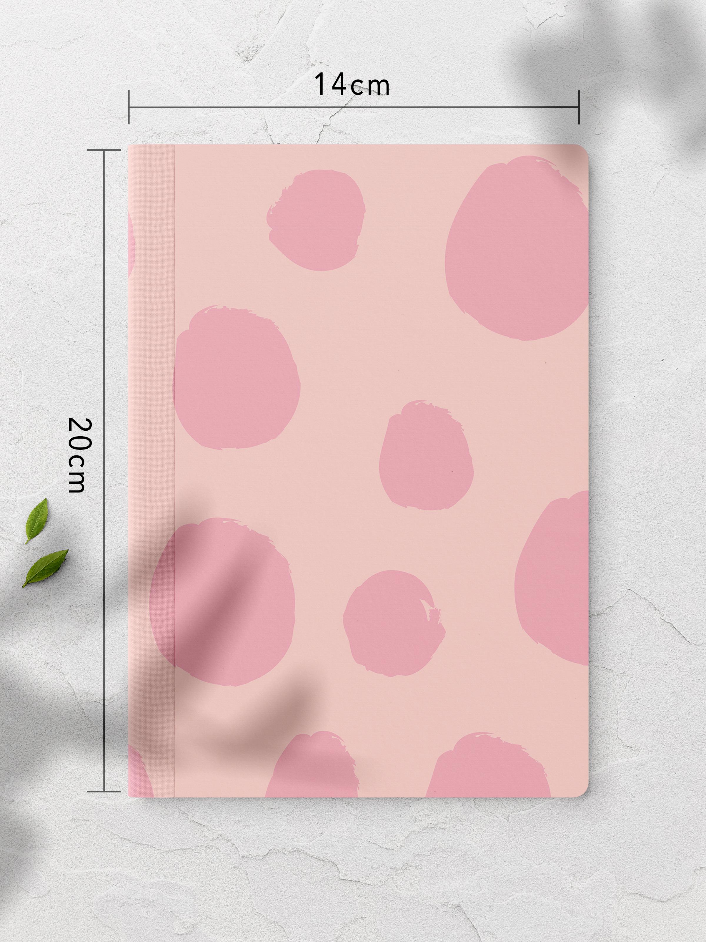 Çizgisiz Defter, Pembe ve Desenli Notebook, Not Defteri, Akıl ve Anı Defteri, 64 Sayfa, 14*21cm