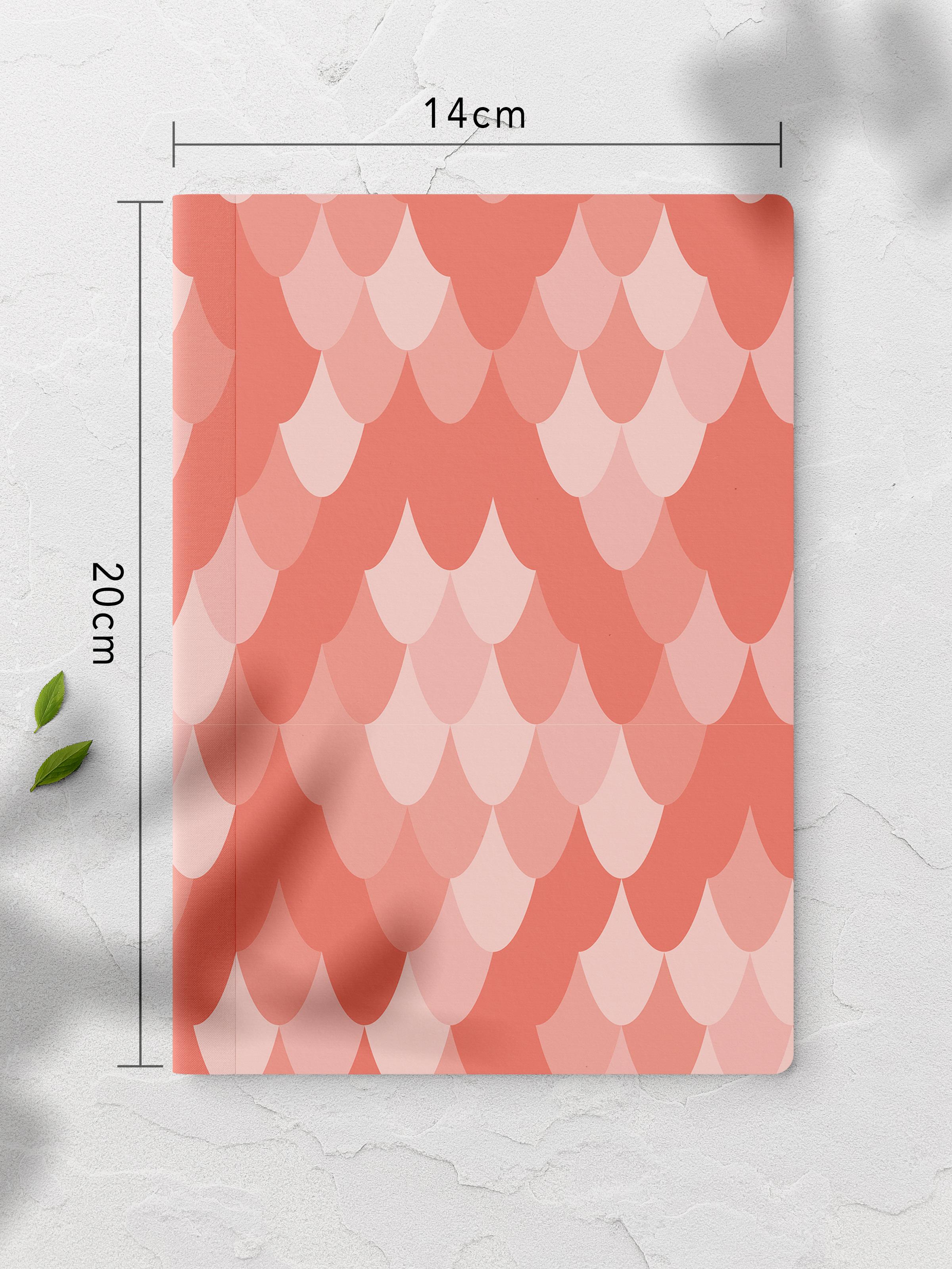 Çizgisiz Defter, Pembe ve Desenli Notebook, Not Defteri, Akıl ve Anı Defteri, 64 Sayfa, 14*21cm