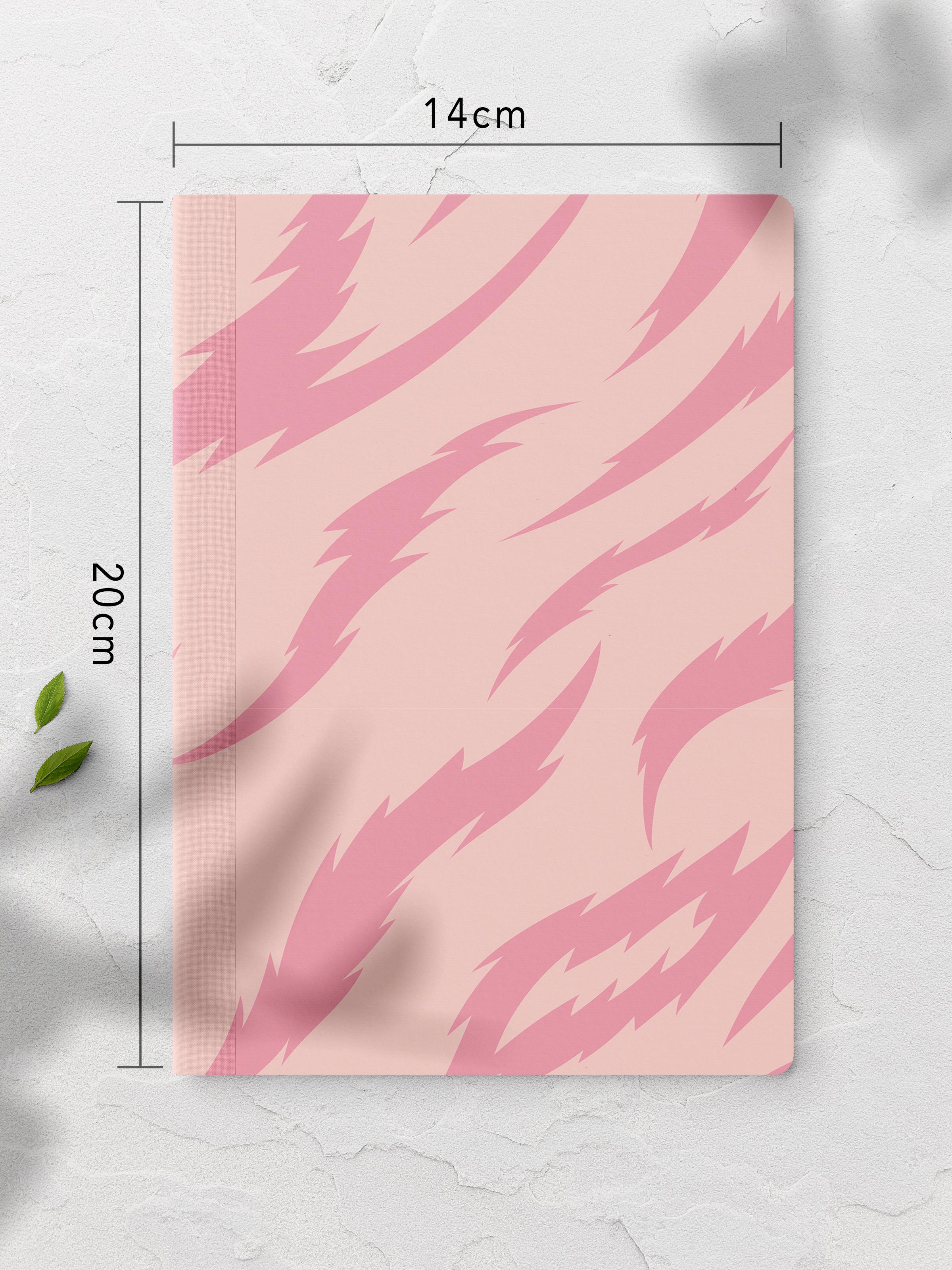 Çizgisiz Defter, Pembe ve Desenli Notebook, Not Defteri, Akıl ve Anı Defteri, 64 Sayfa, 14*21cm
