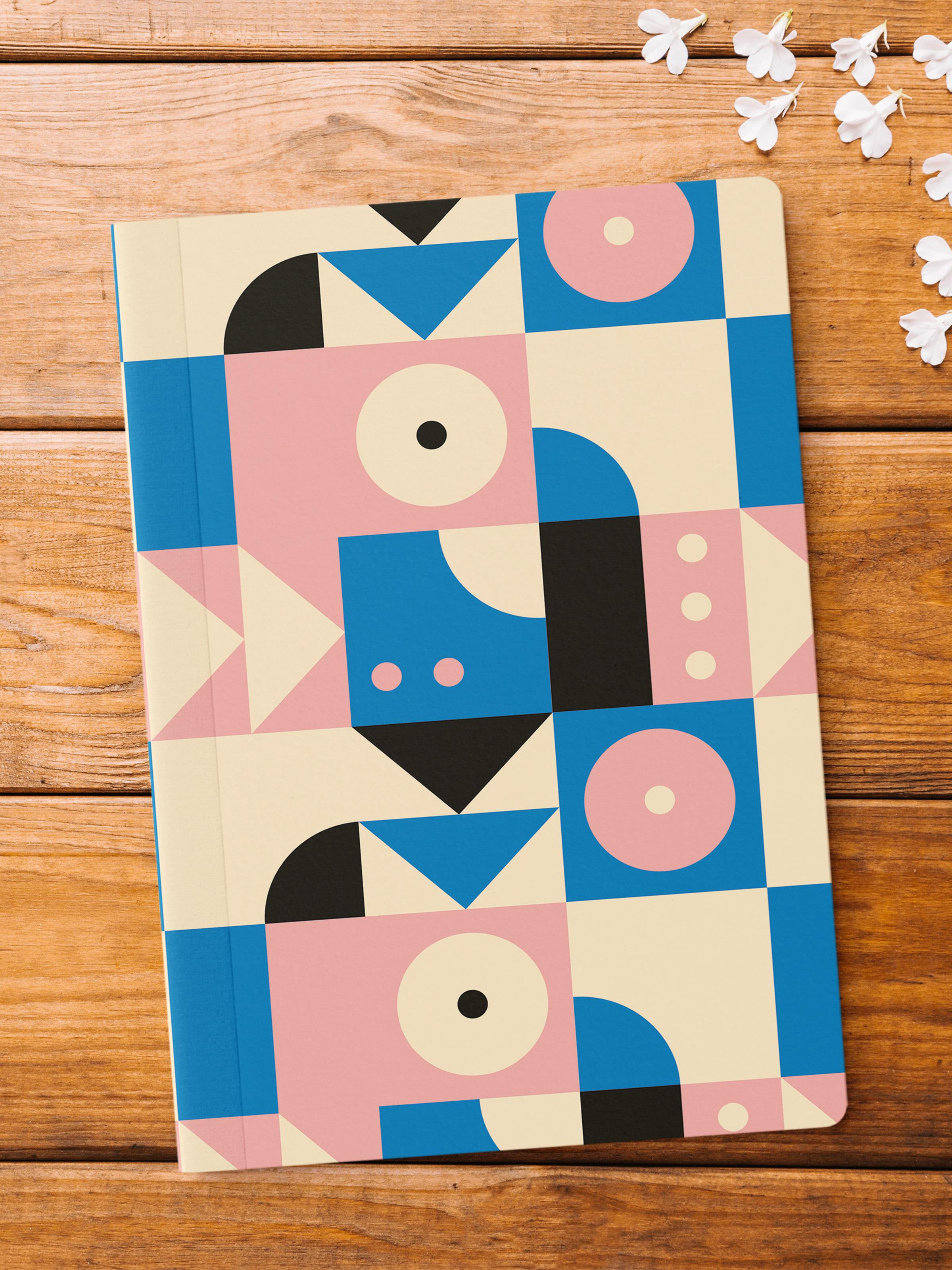 Çizgisiz Defter, Renkli ve Desenli Notebook, Not Defteri, Akıl ve Anı Defteri, 64 Sayfa, 14*21cm