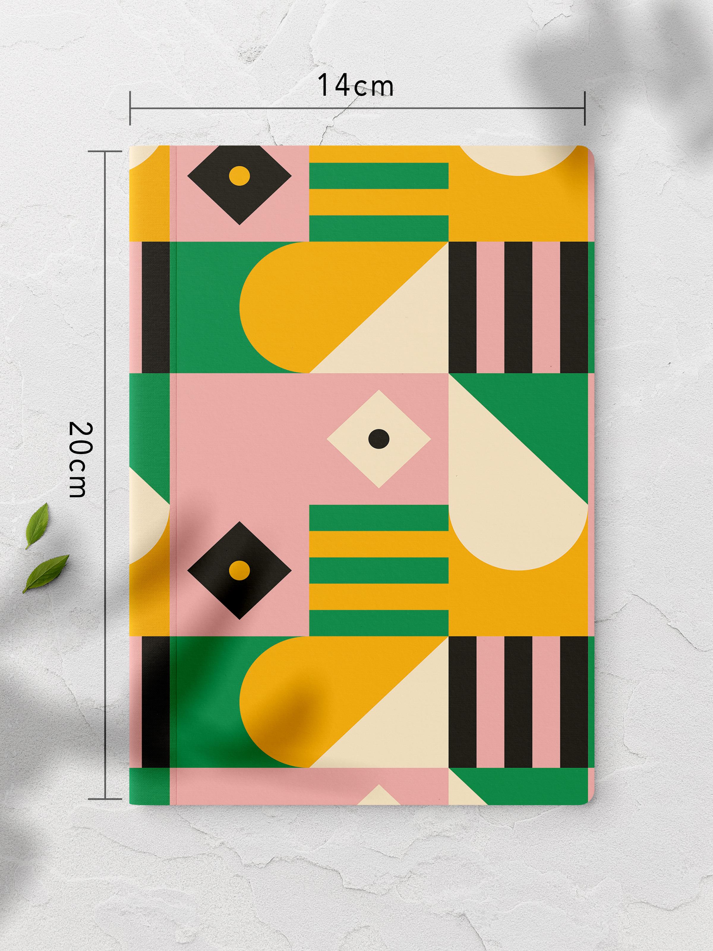 Çizgisiz Defter, Renkli ve Desenli Notebook, Not Defteri, Akıl ve Anı Defteri, 64 Sayfa, 14*21cm