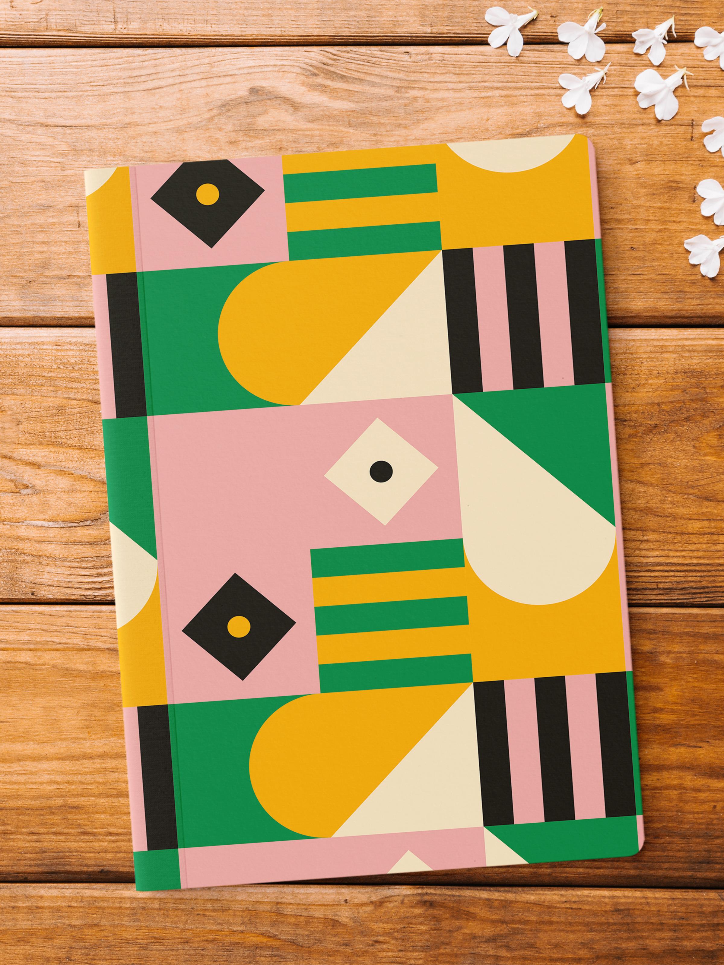 Çizgisiz Defter, Renkli ve Desenli Notebook, Not Defteri, Akıl ve Anı Defteri, 64 Sayfa, 14*21cm
