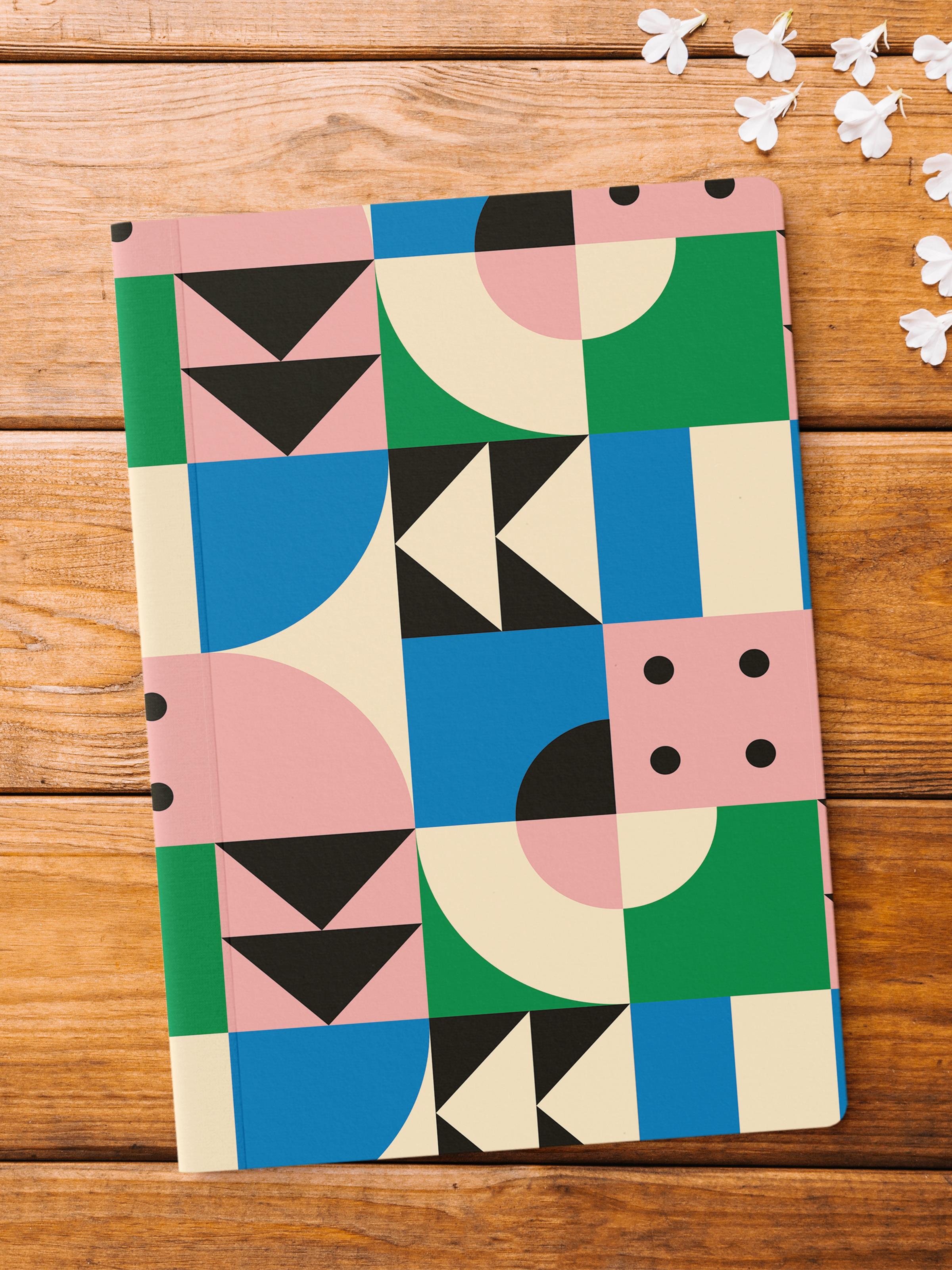 Çizgisiz Defter, Renkli ve Desenli Notebook, Not Defteri, Akıl ve Anı Defteri, 64 Sayfa, 14*21cm