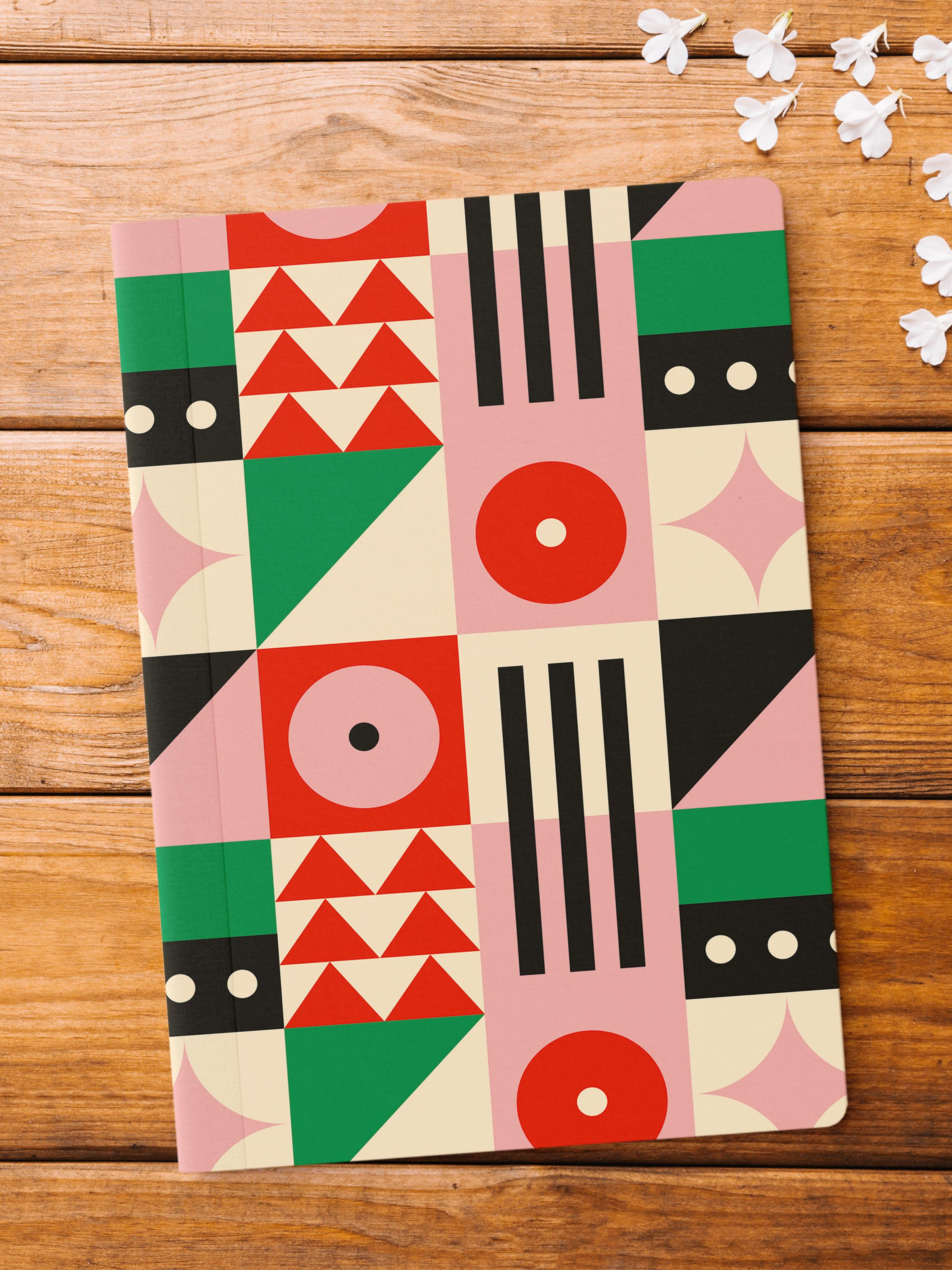 Çizgisiz Defter, Renkli ve Desenli Notebook, Not Defteri, Akıl ve Anı Defteri, 64 Sayfa, 14*21cm