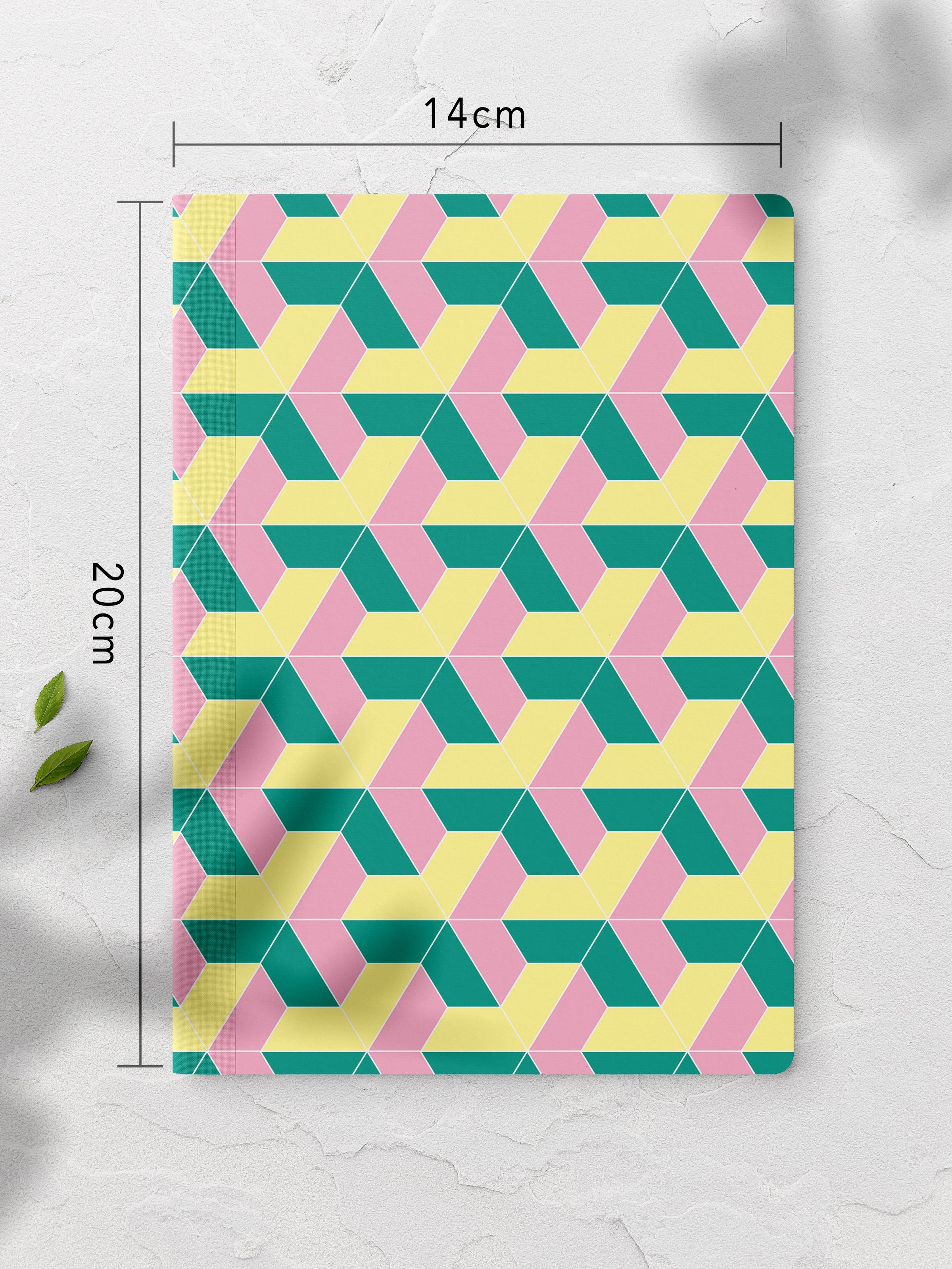 Çizgisiz Defter, Renkli ve Desenli Notebook, Not Defteri, Akıl ve Anı Defteri, 64 Sayfa, 14*21cm
