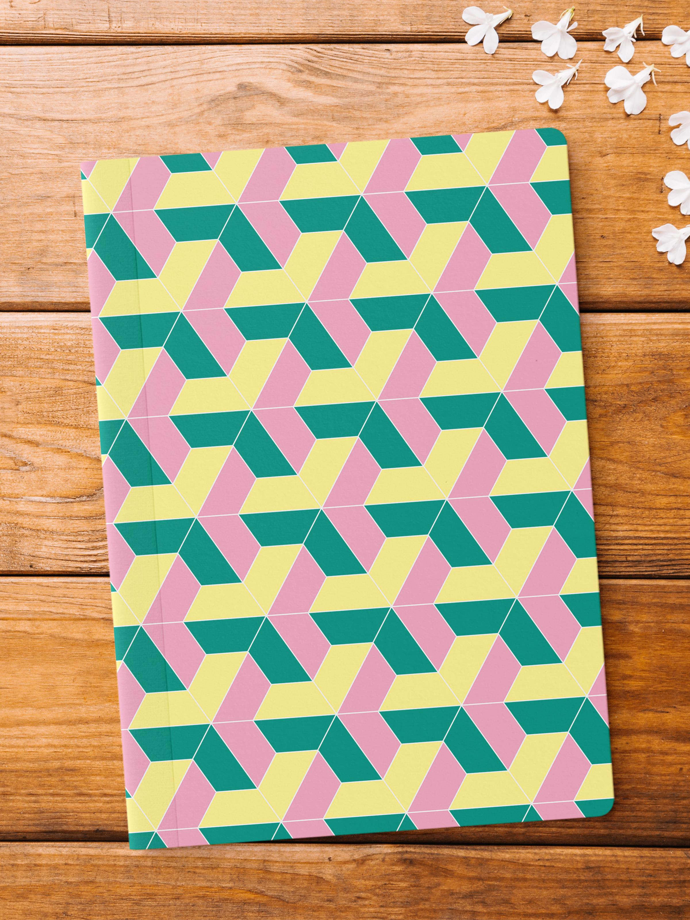 Çizgisiz Defter, Renkli ve Desenli Notebook, Not Defteri, Akıl ve Anı Defteri, 64 Sayfa, 14*21cm