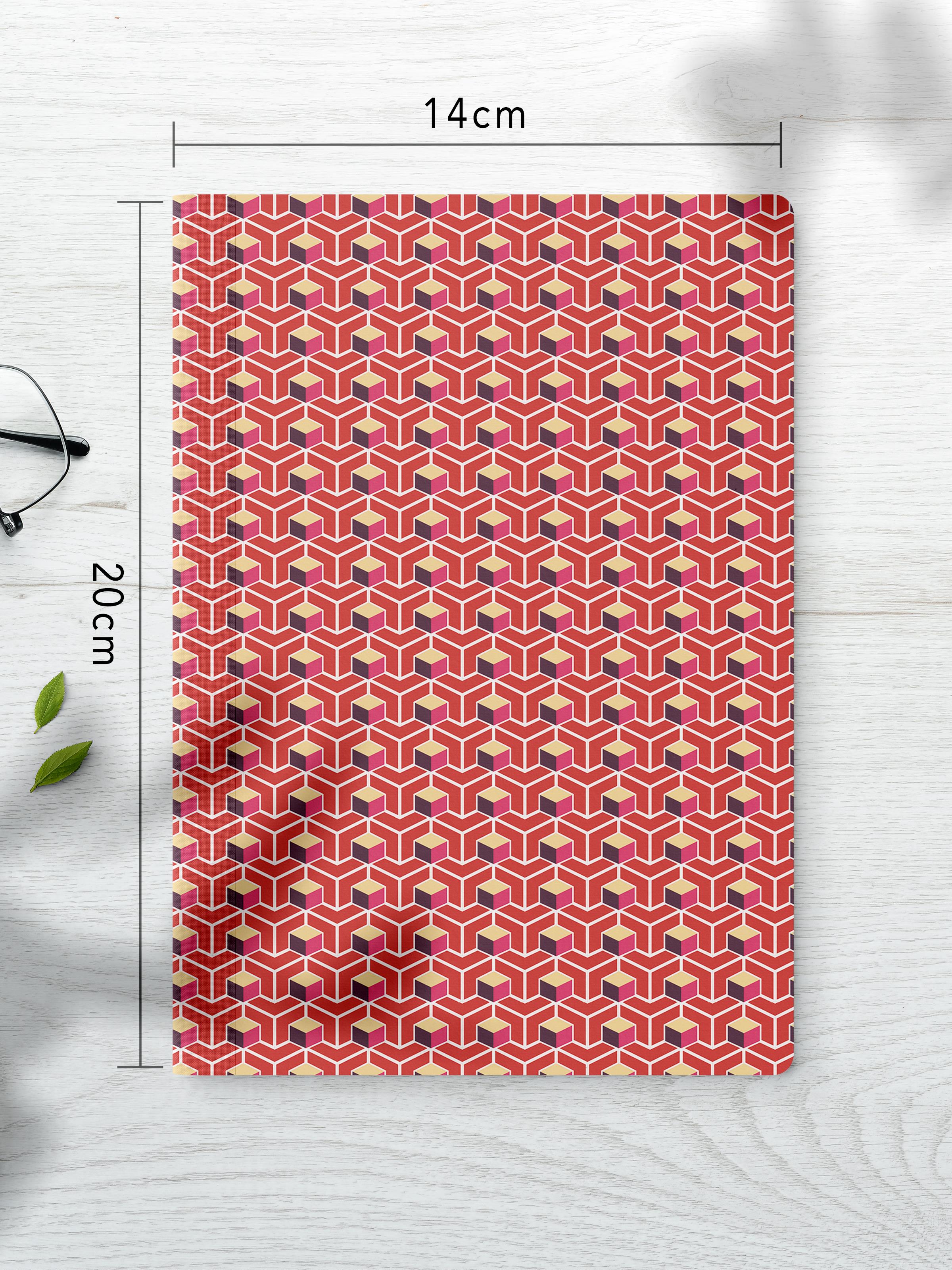 Çizgisiz Defter Seti, 2 Adet Geometrik Desenli Notebook, Not Defteri, Anı Defteri, 64 Sayfa Orta Boy